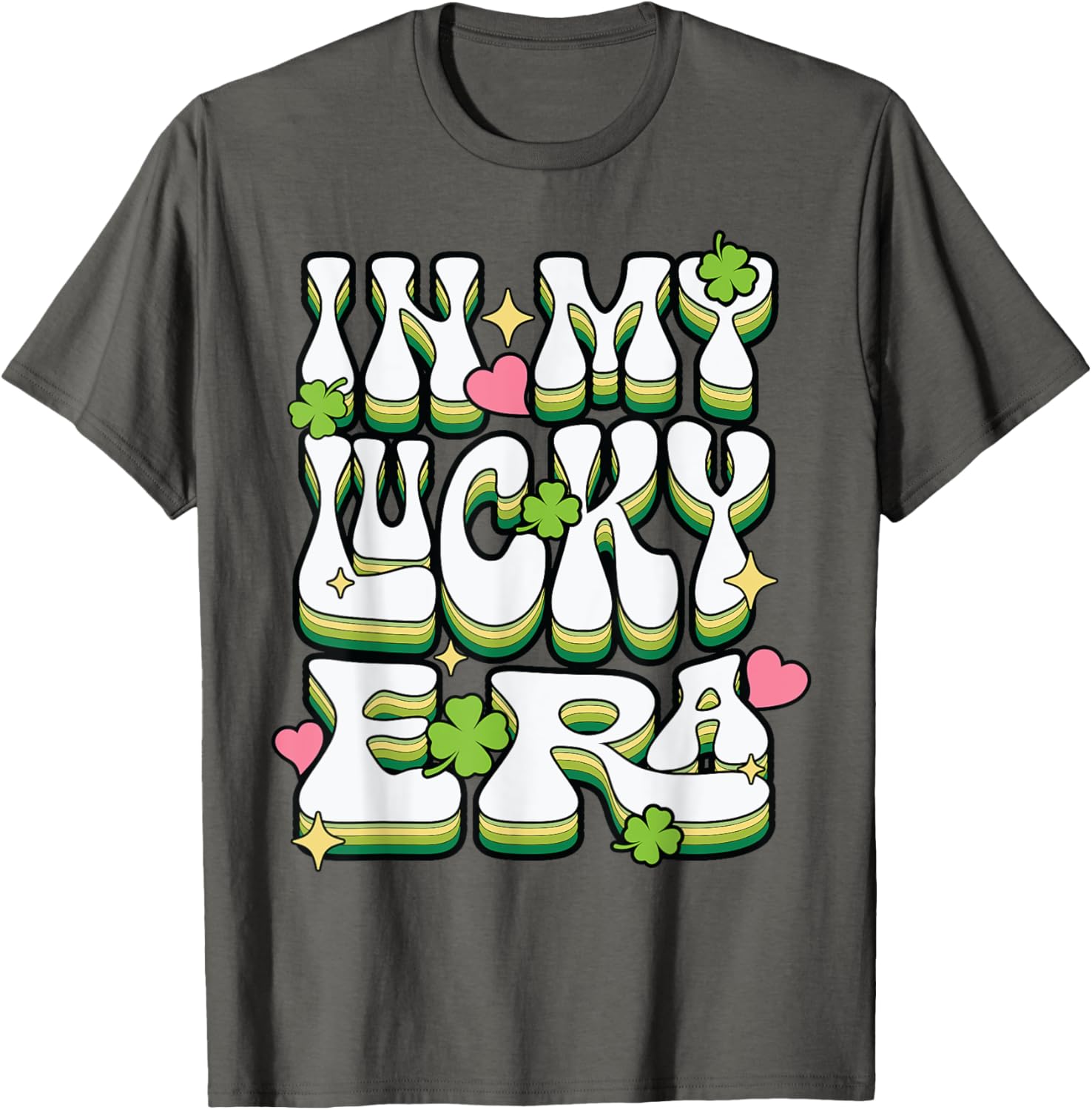 St Patricks Day Lucky Era Funny Irish Shamrock Groovy T-Shirt - 21