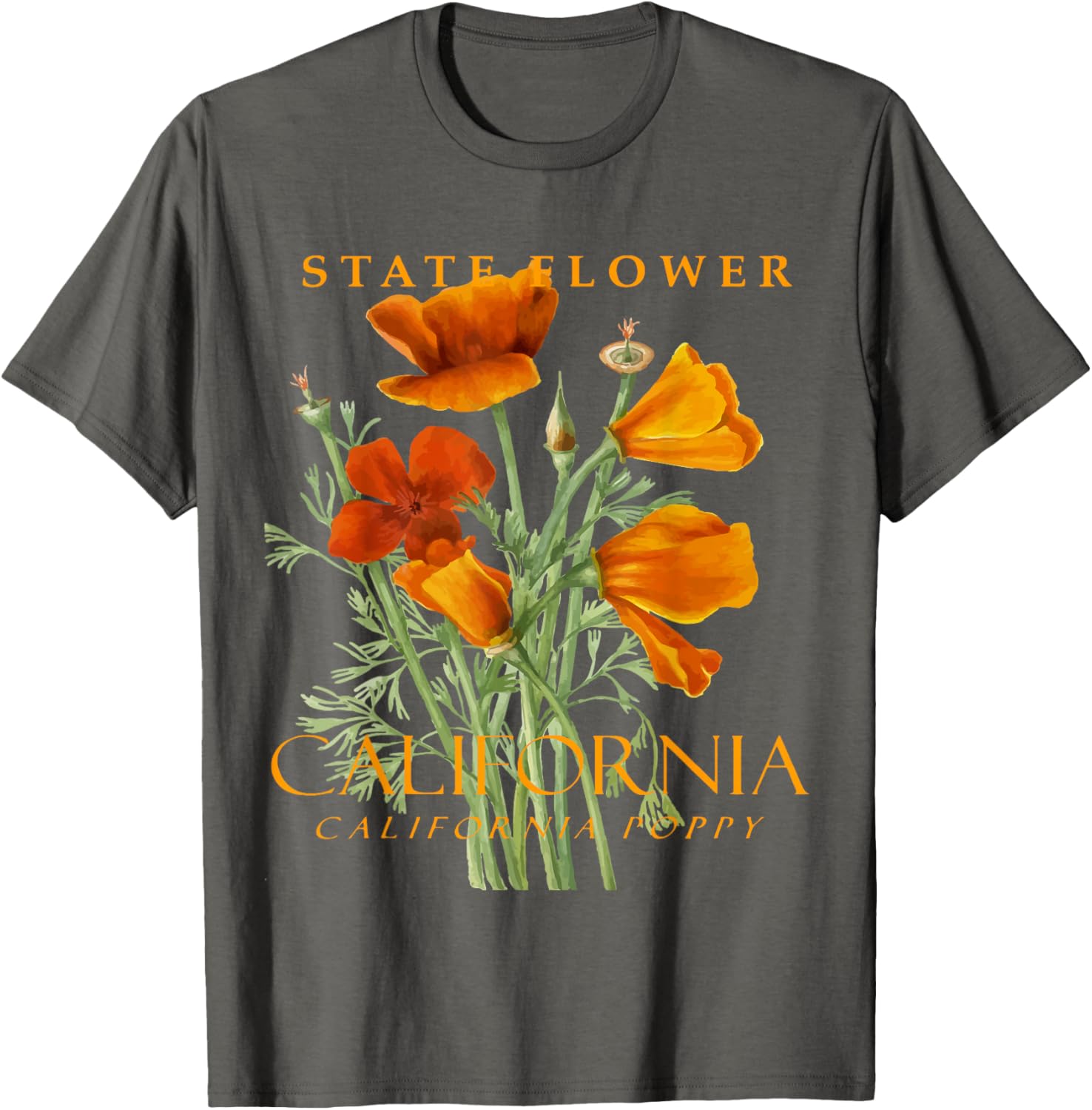 California Poppy T-Shirt for Nature Lovers - Stylish Floral Apparel - 20