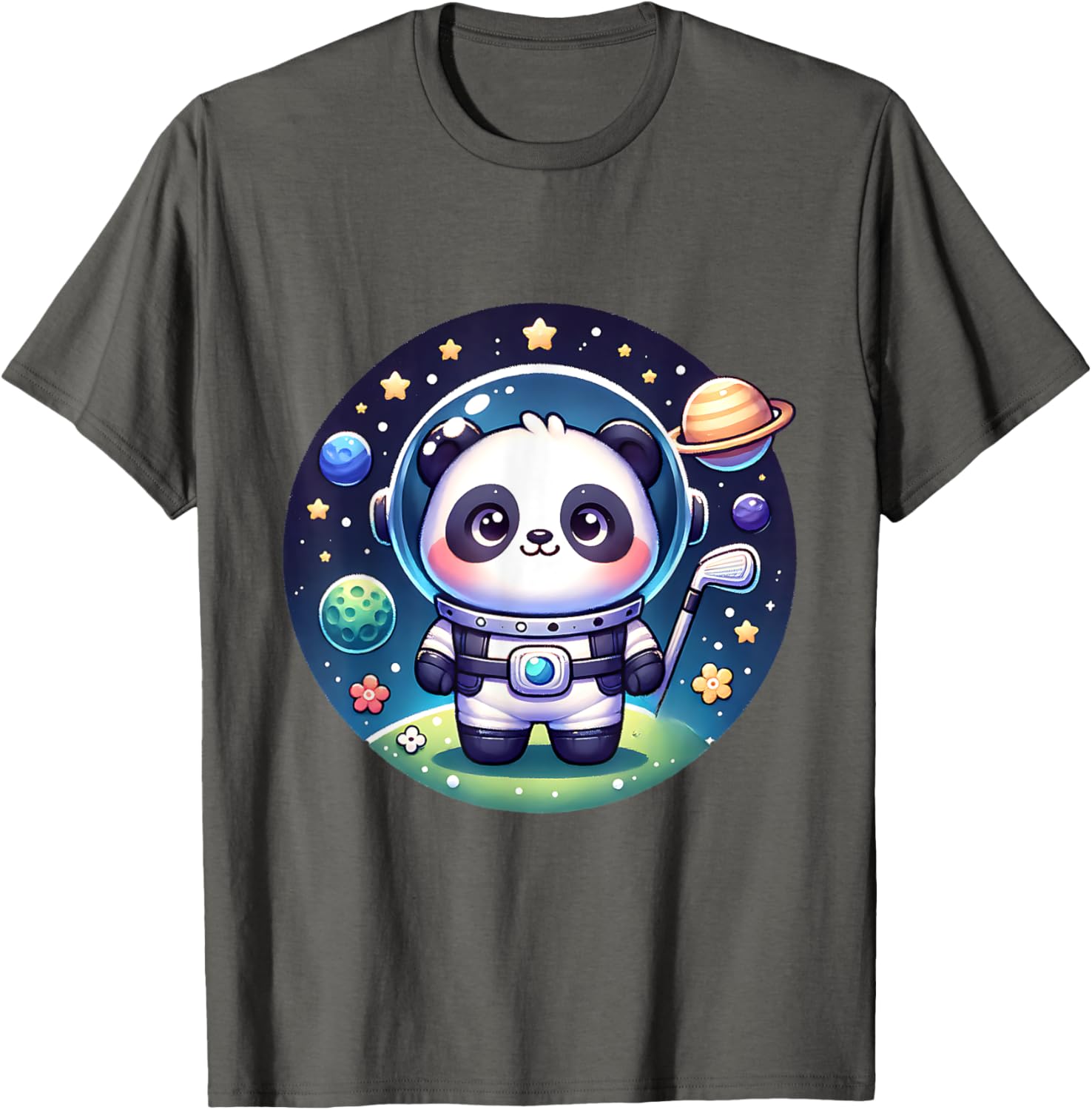 Cosmic Golfer Panda Bear Astronaut T-Shirt for Golf Lovers - 6