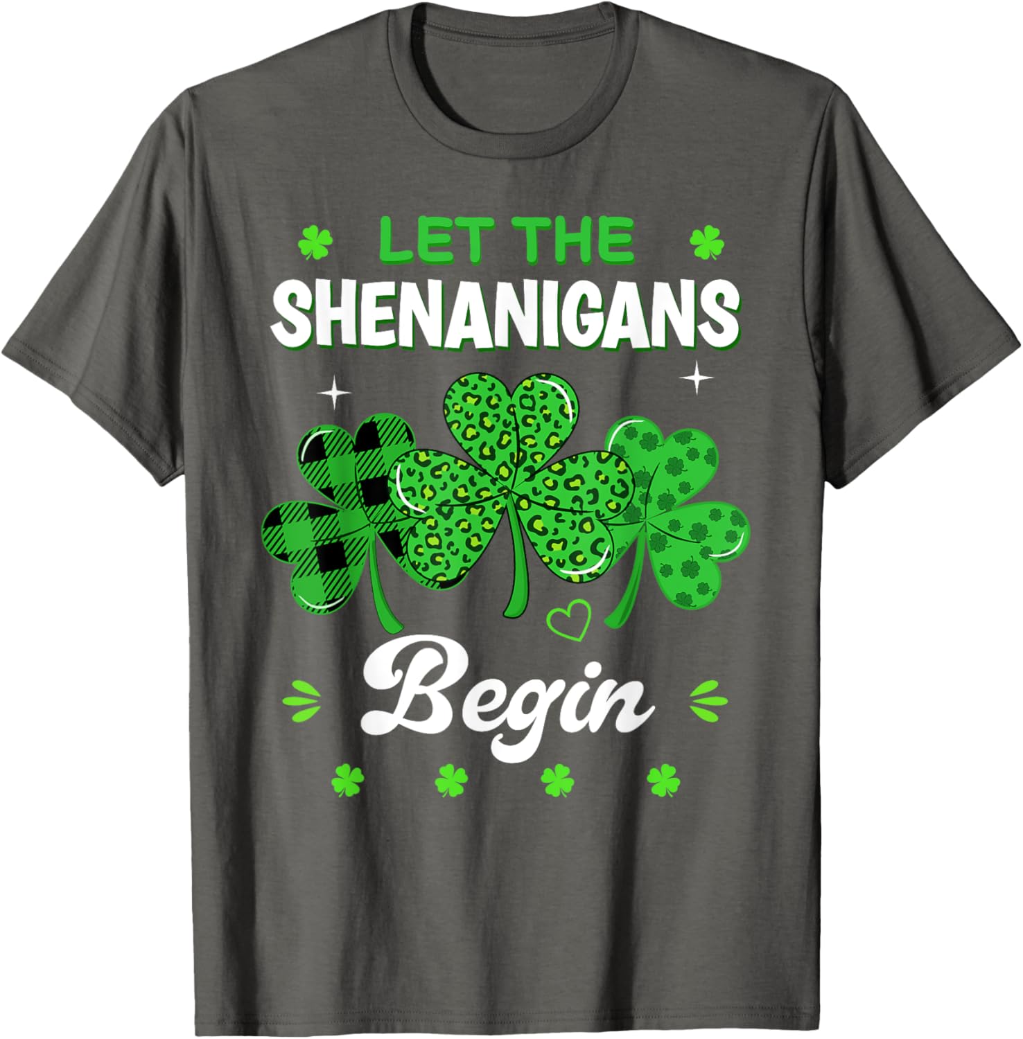 St Patricks Day Shamrock Leopard Print T-Shirt for Men and Women - 7