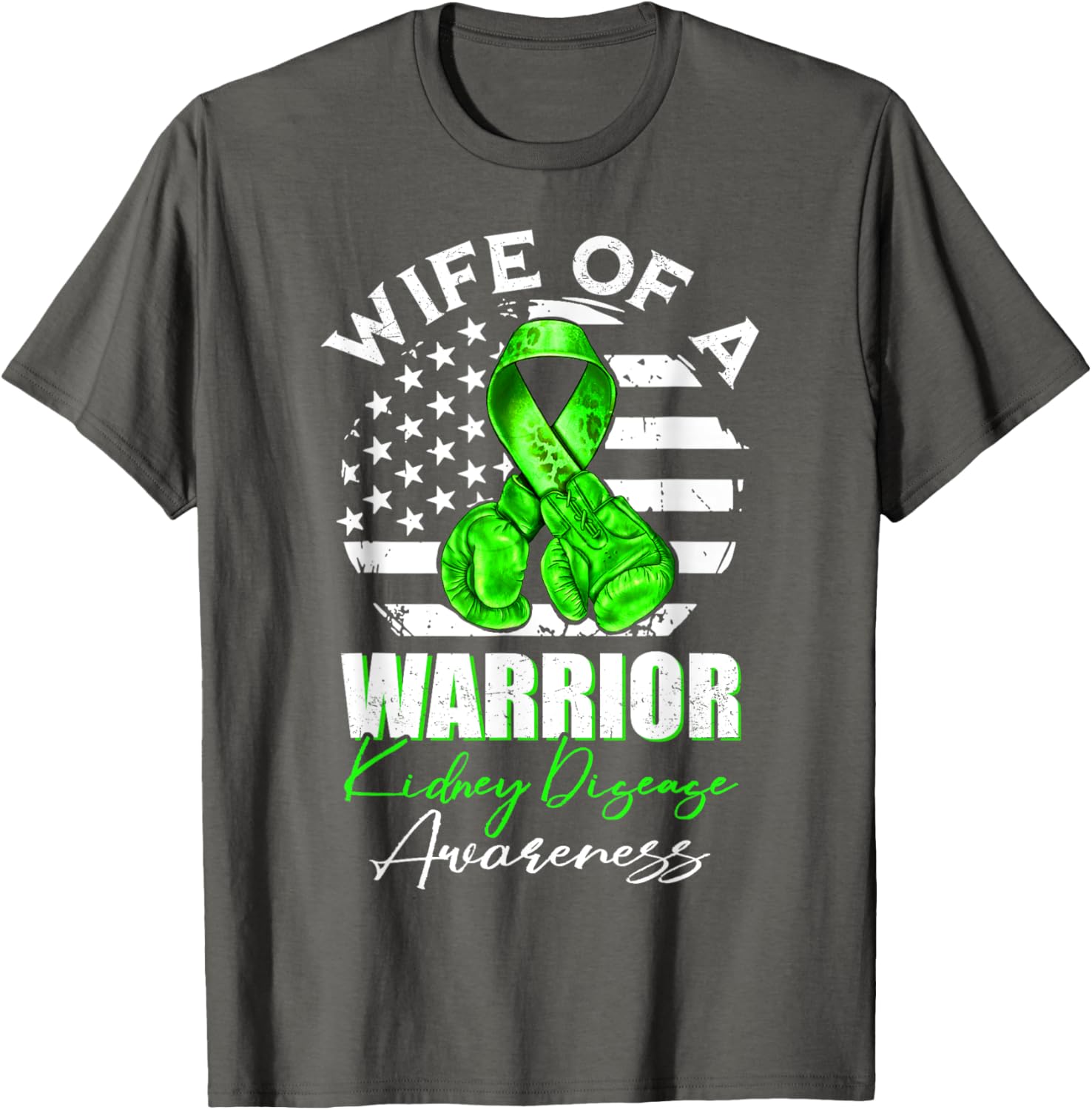 Wife of a Warrior Kidney Disease Awareness T-Shirt for Supportive Spouses - 8