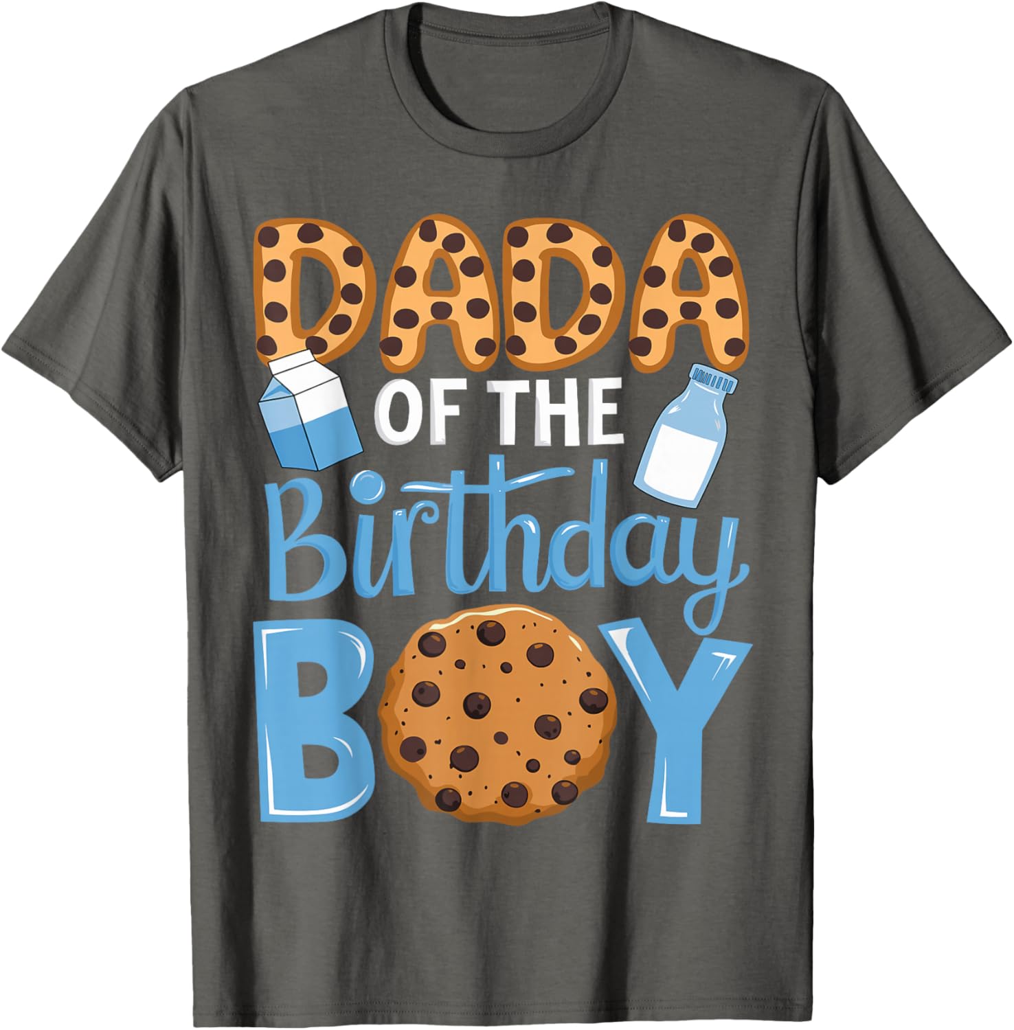 Dada of The Birthday Boy Milk and Cookies Dad 1st Birthday T-Shirt - 14