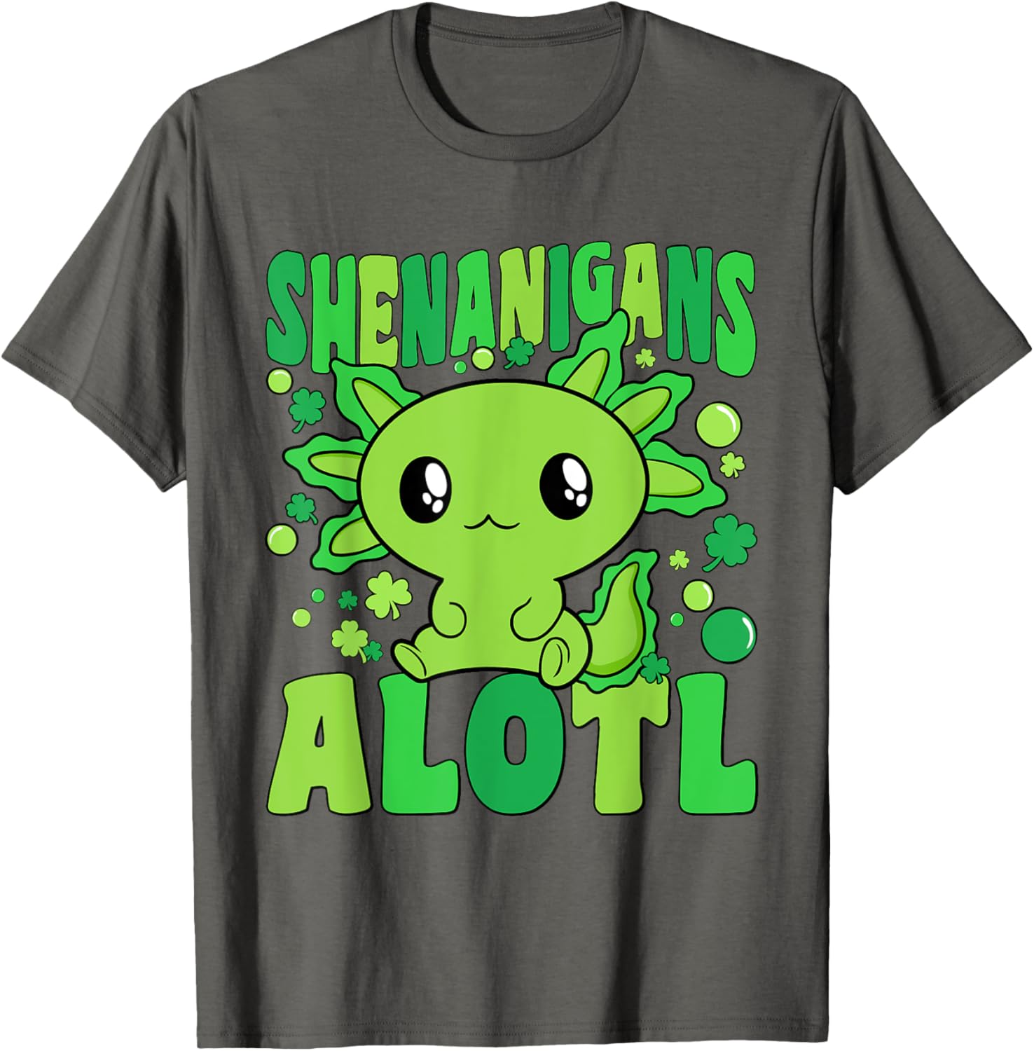 Cute Axolotl St Patricks Day T-Shirt for Kids - Fun Alotl Design - 11
