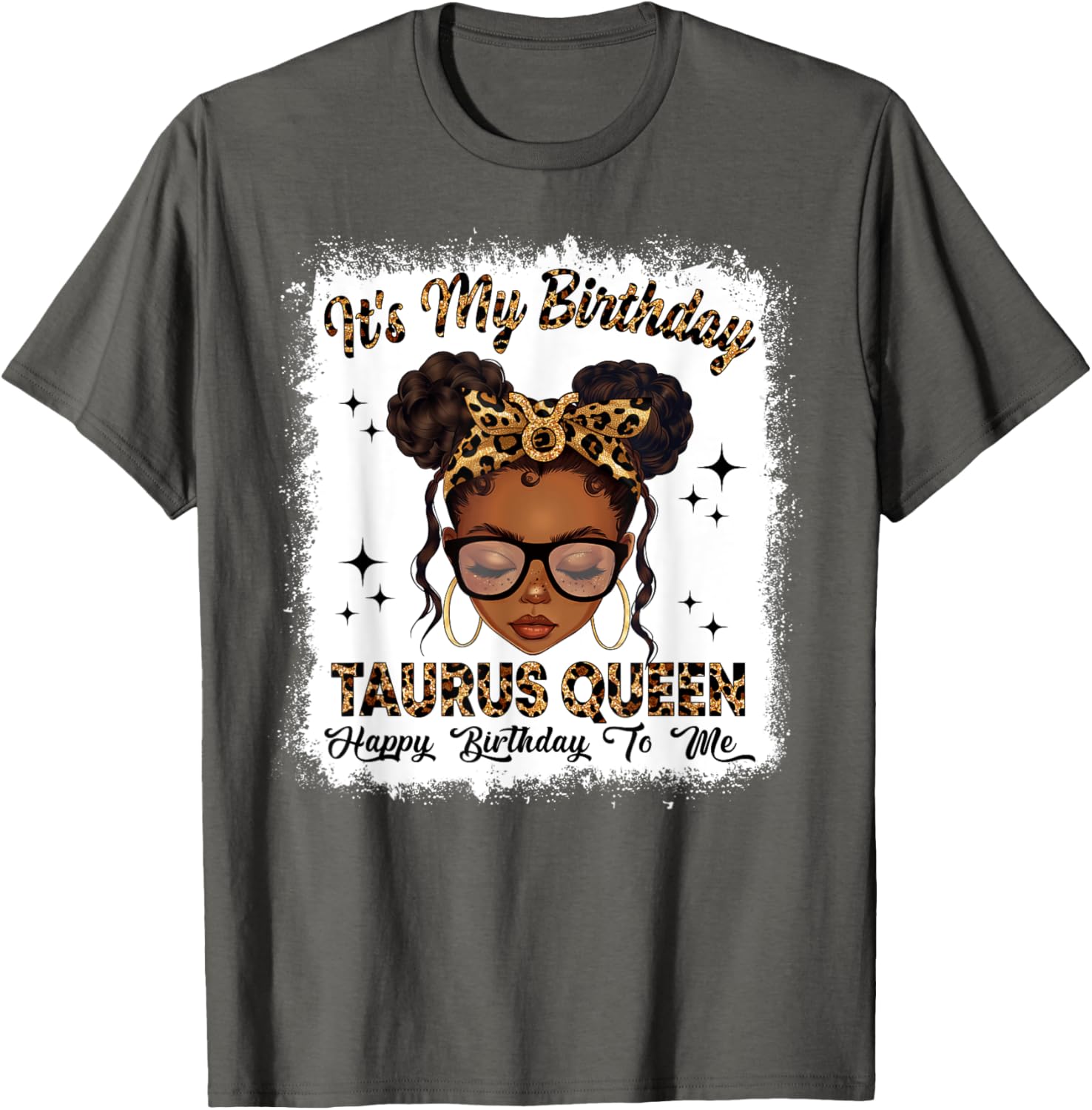 Taurus Queen Messy Bun T-Shirt for Women – Zodiac Birthday Gift - 6