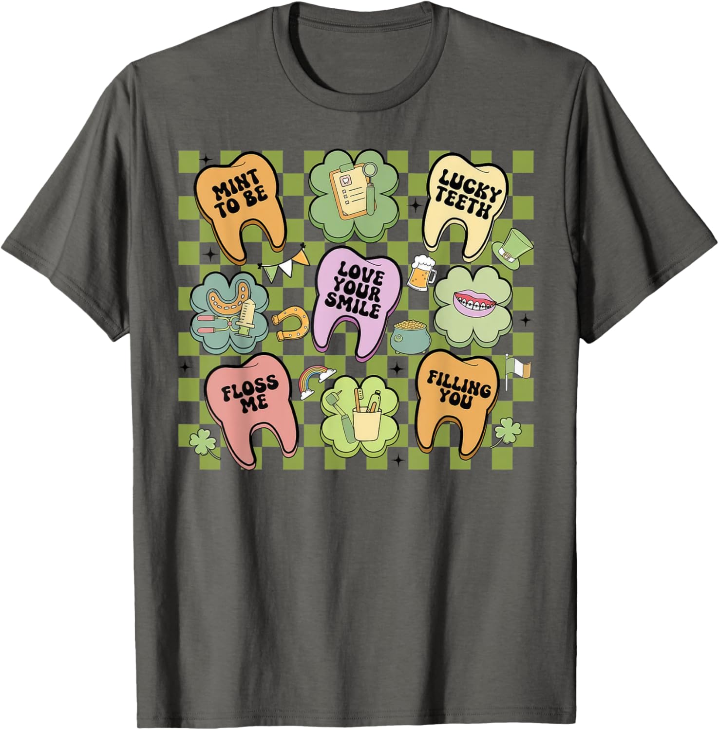 Retro Irish Dentist T-Shirt for St Patrick's Day Dental Squad Fun - 25