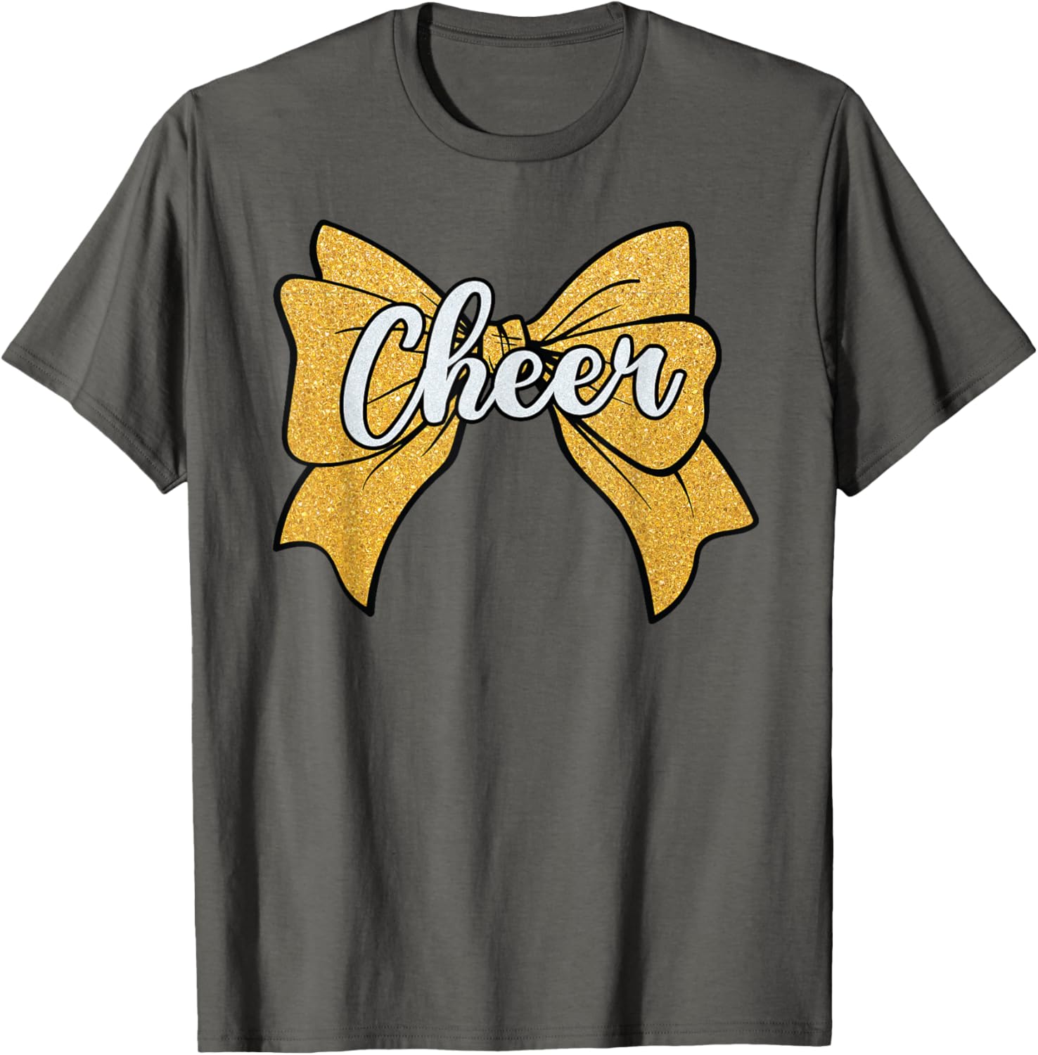 Coquette Yellow Cheerleader T-Shirt with Cheer Bow for Sport Fans - 23