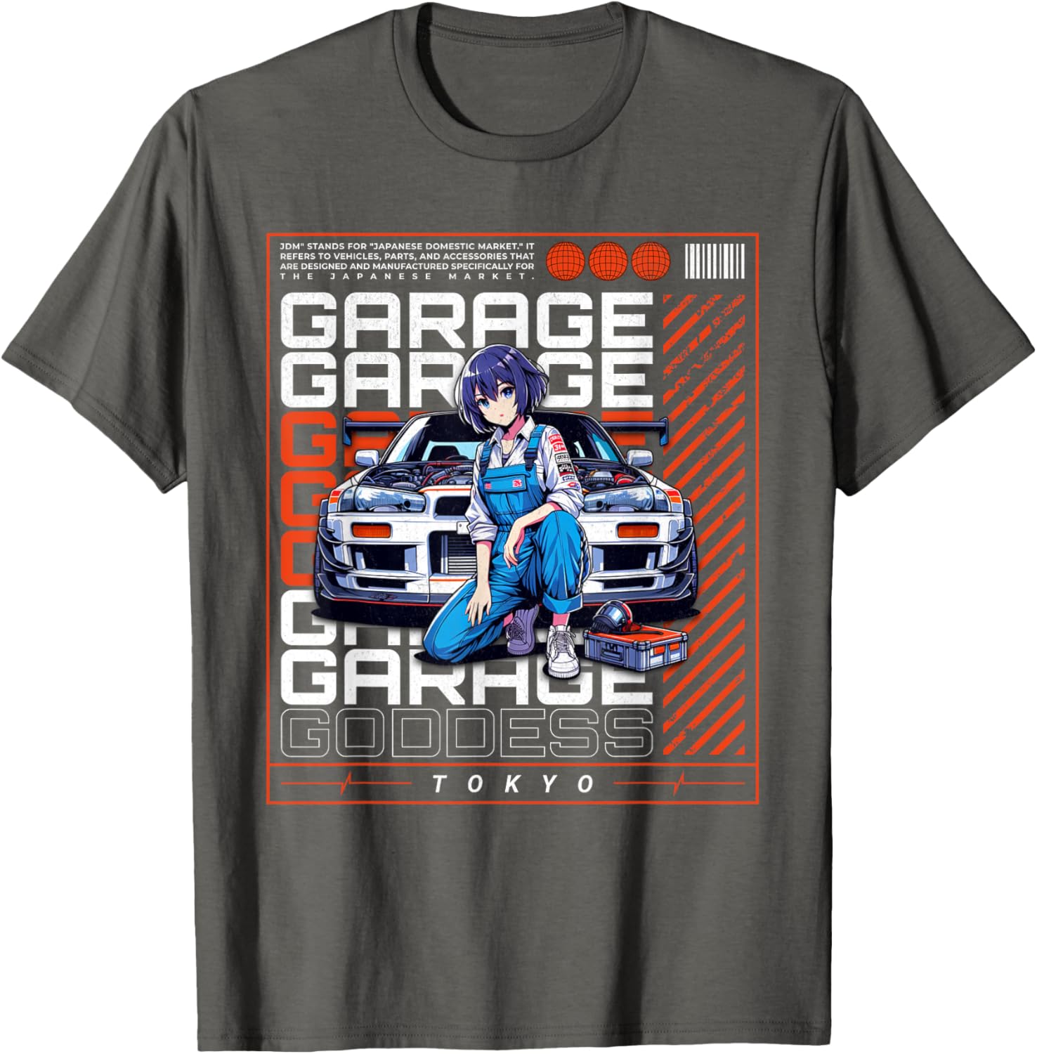 JDM Tokyo Drift Race Car Tuning Retro Vintage Graphic T-Shirt - 7
