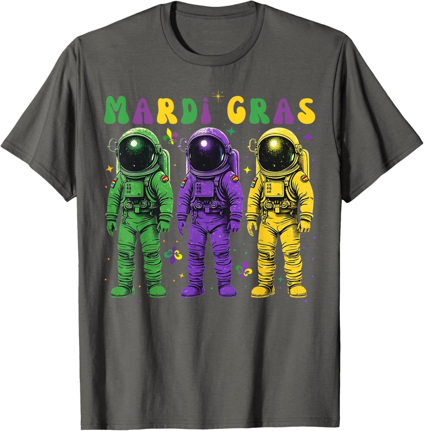 Astronaut Mardi Gras T-Shirt - Groovy New Orleans Carnival Fashion - 4