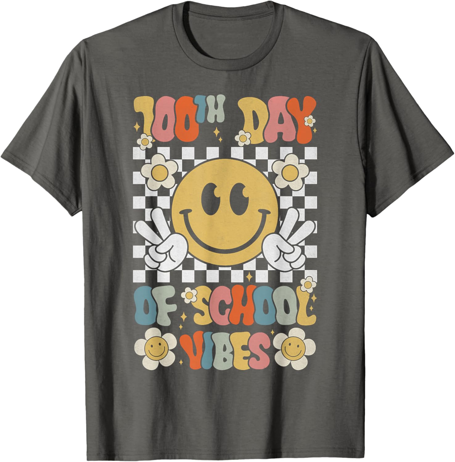 Cute 100th Day of School Smile Face T-Shirt for Kids Celebration - 11