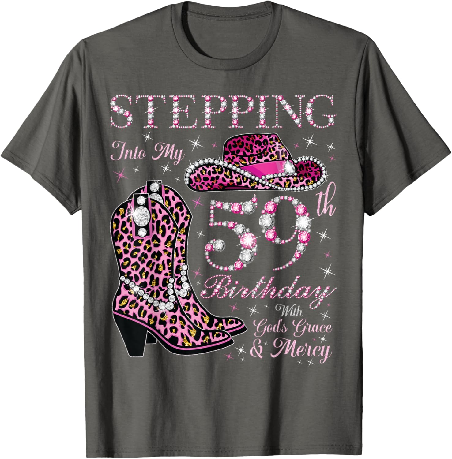 Celebrate 59 with Grace Mercy T-Shirt for Birthday Joy and Style - 17