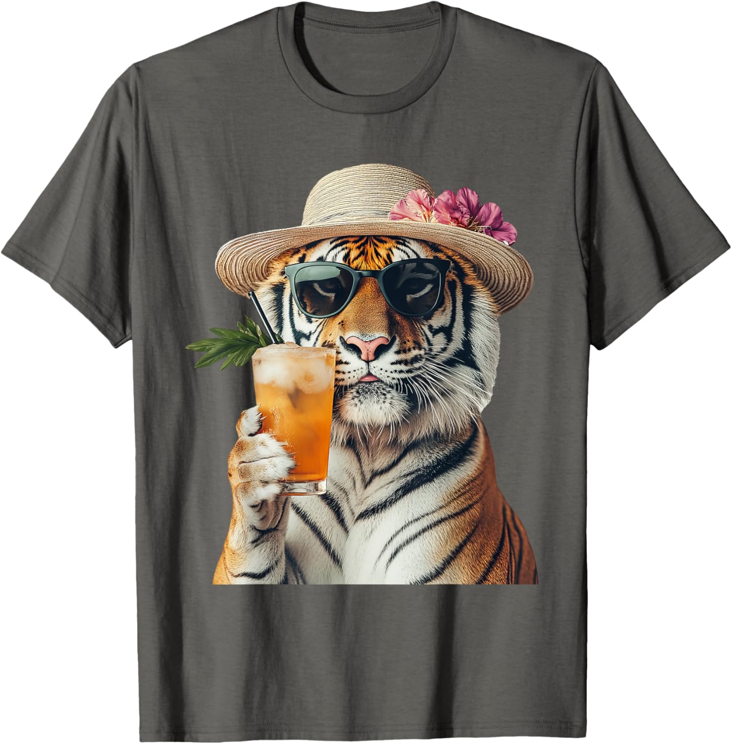 Stylish Tiger Cocktail T-Shirt for Fun Casual Wear and Unique Style - 5