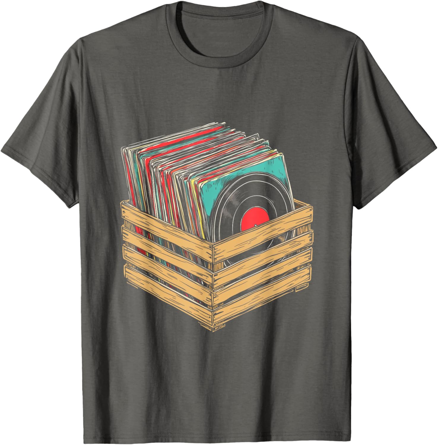 Vintage Vinyl Record Crate Retro T-Shirt for Music Lovers and Collectors - 2