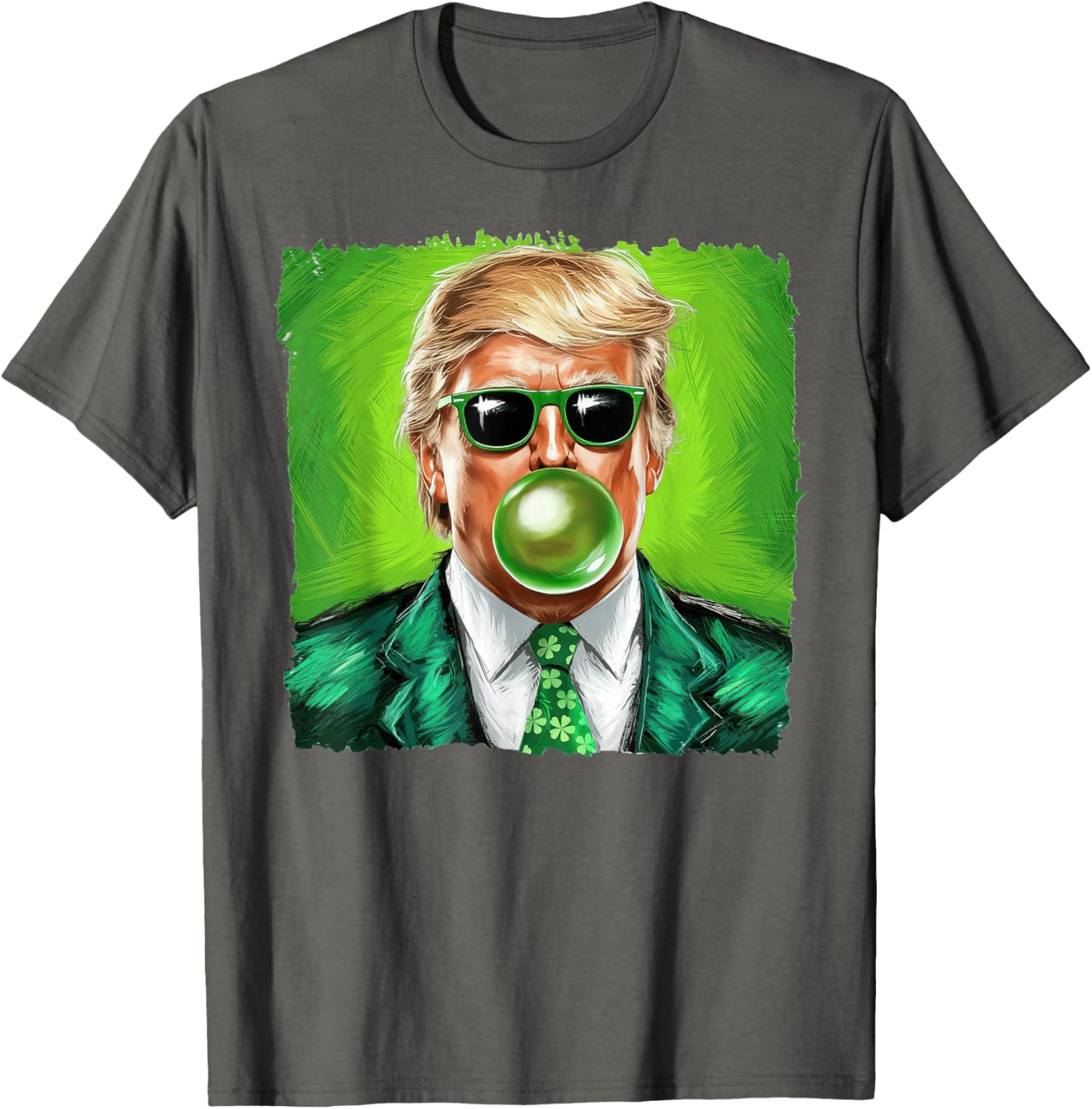 Trump Bubble Gum Sunglasses St. Patrick's Day T-Shirt for Fun Celebrations - 17