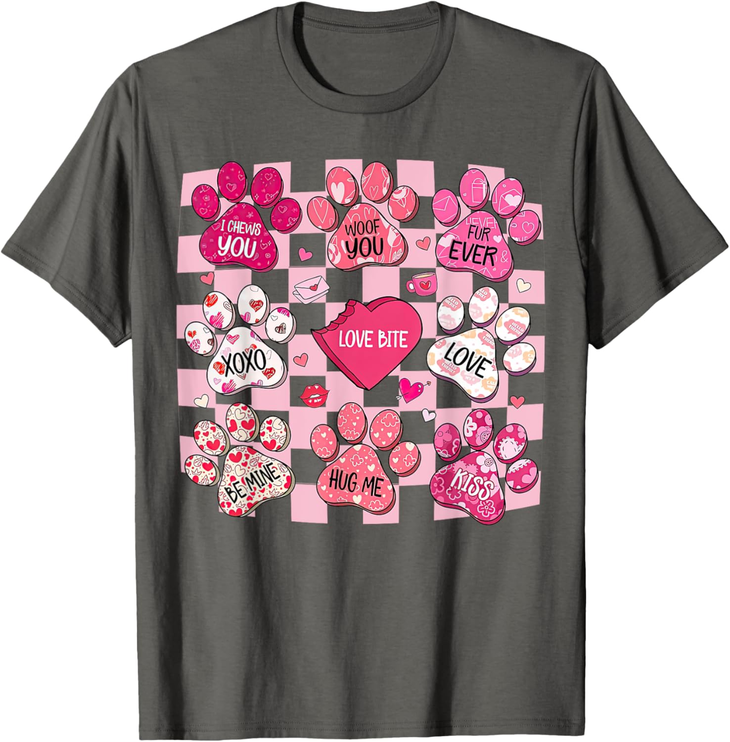 Cute Dog Paw Heart T-Shirt for Valentine's Day - Perfect Gift for Dog Lovers - 19