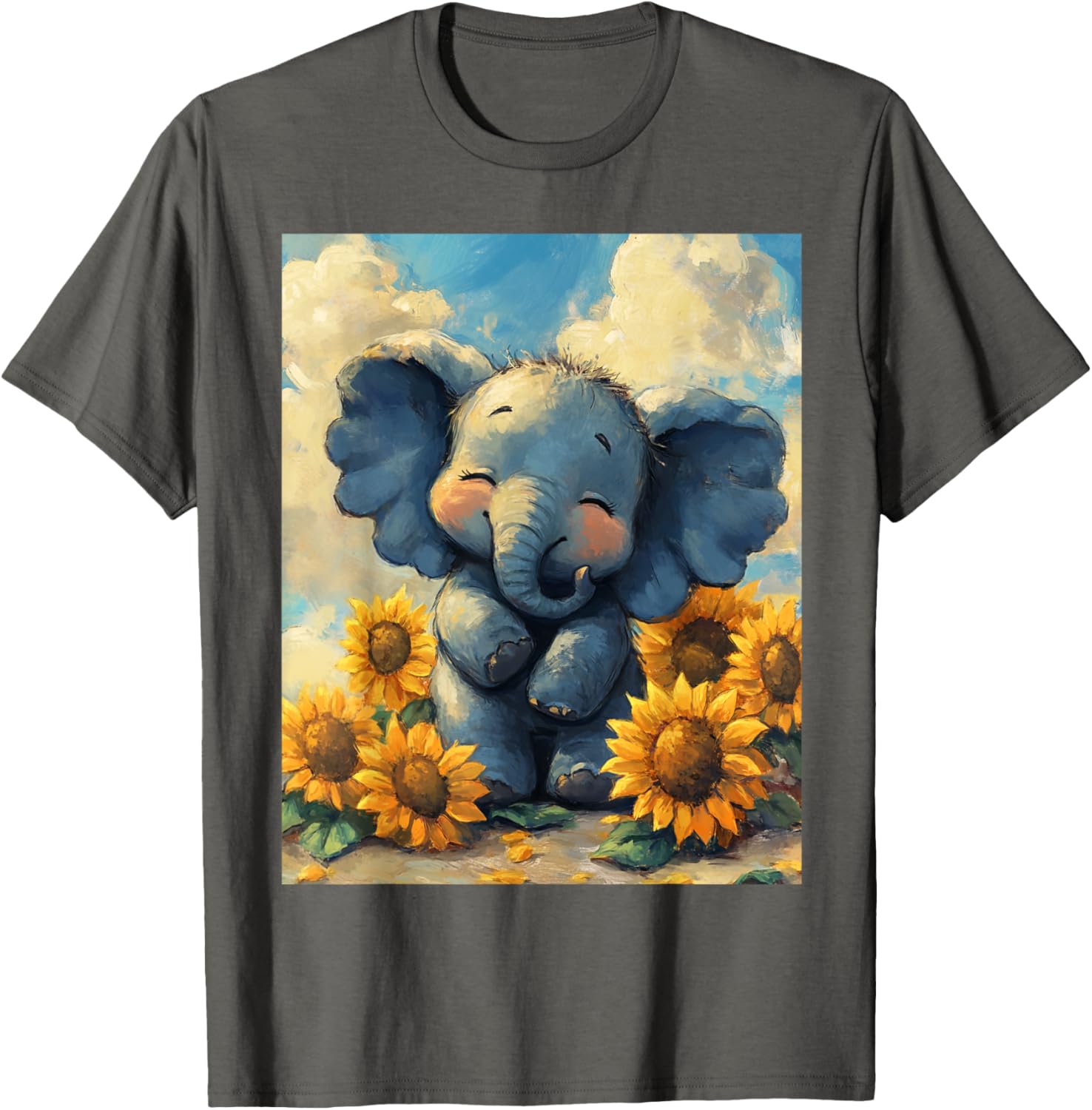 Adorable Sunflower Elephant T-Shirt for Kids - Perfect for Boys and Girls - 19