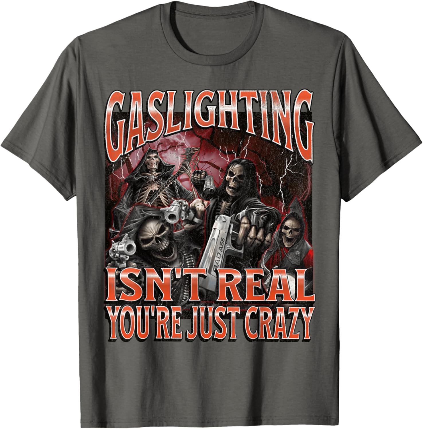Funny Gaslighting Skeleton Meme T-Shirt for Unique Style Lovers - 5