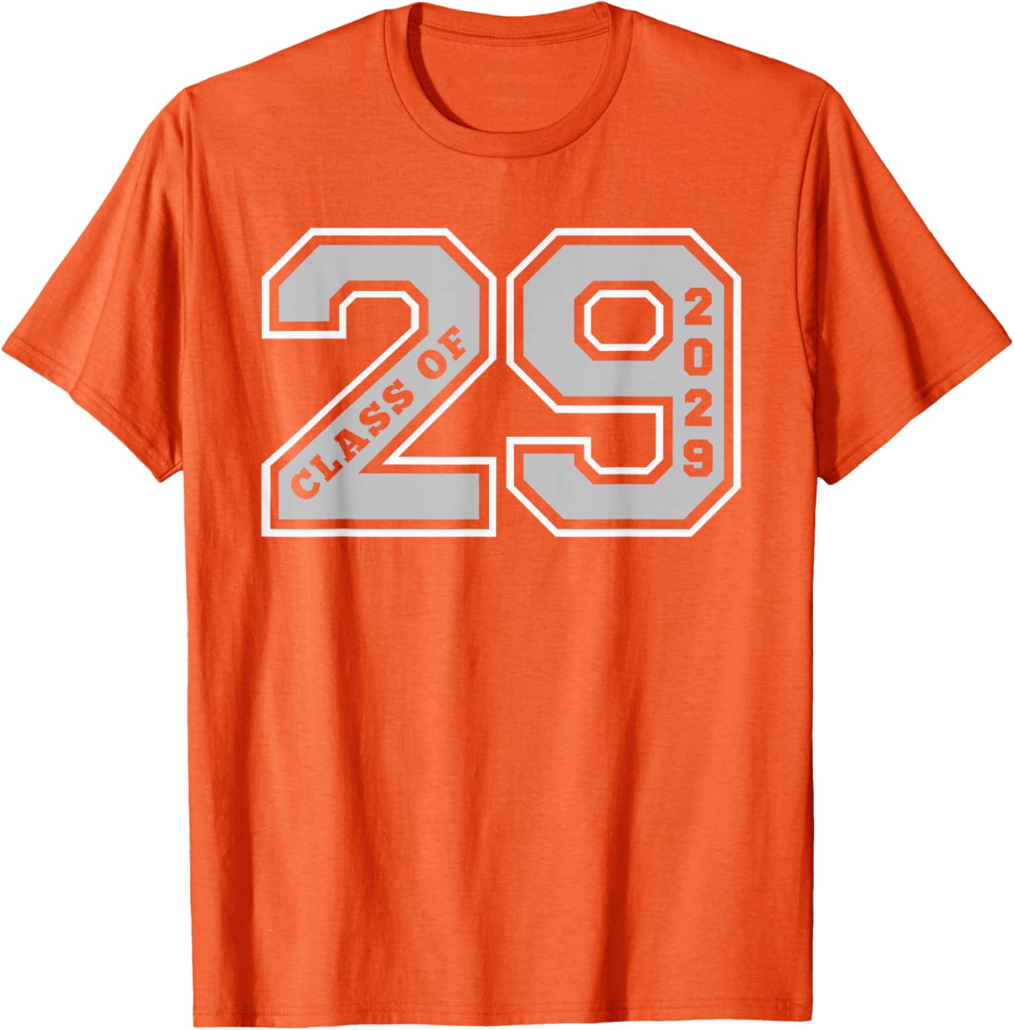 Class of 2029 Grey Letterman Style Grad Gift T-Shirt for Celebrations - 4