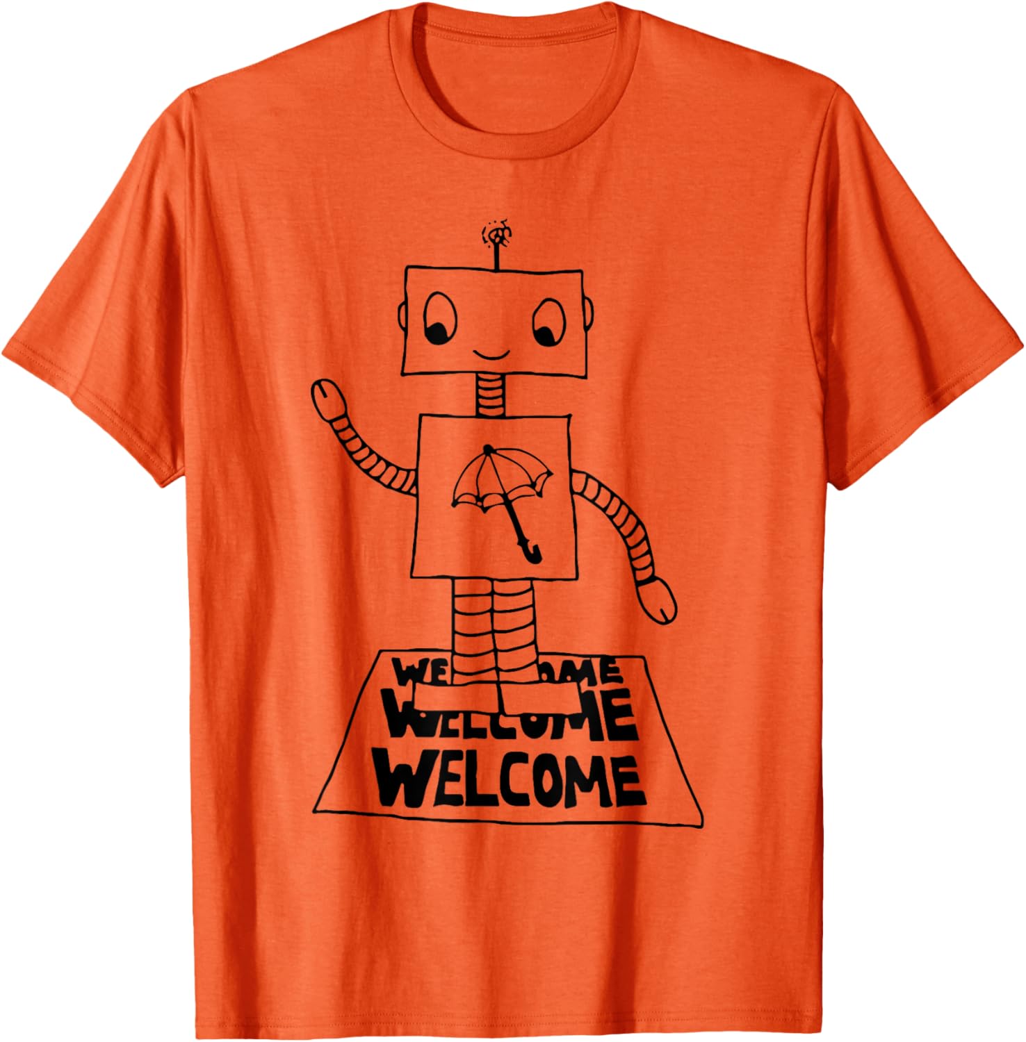 Robot Welcome T-Shirt for Fun Casual Wear in Clothing and Shoes - 4