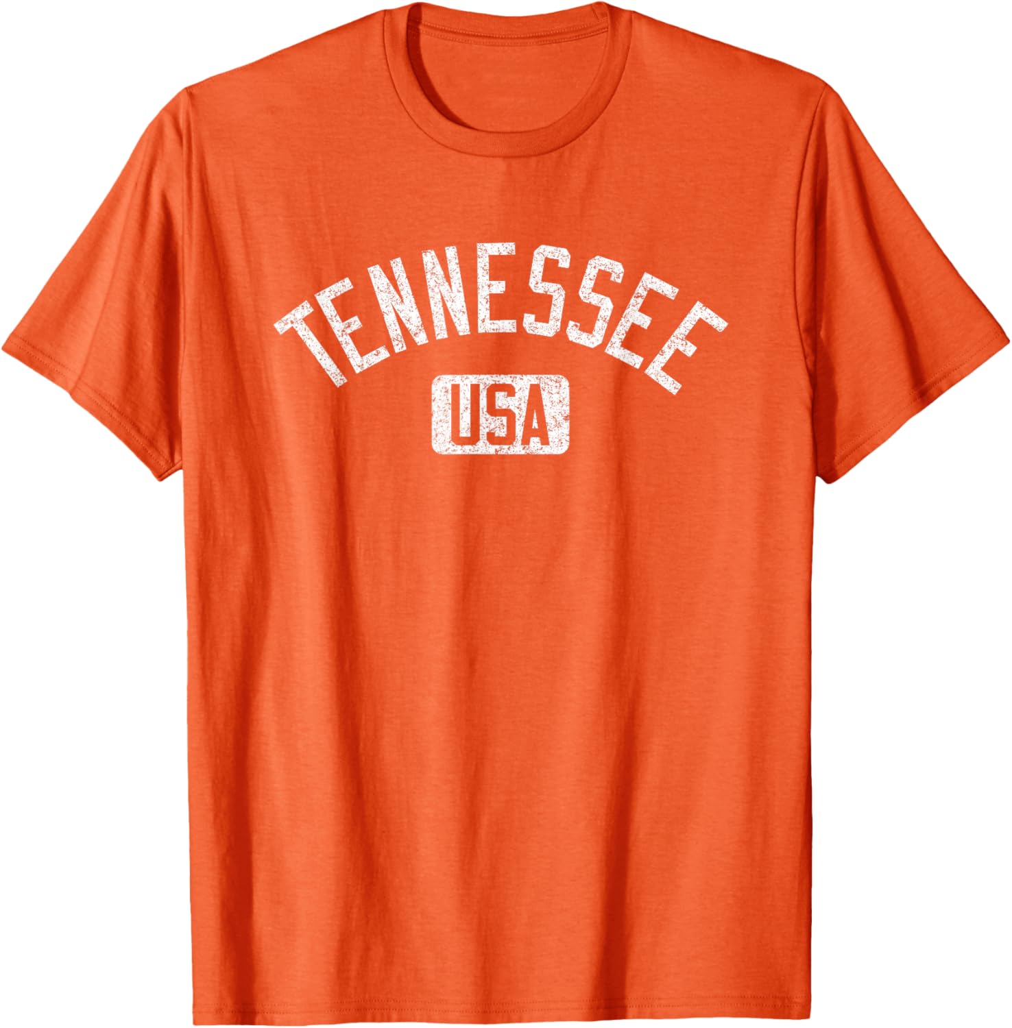 Tennessee Arched Text Distressed White Print T-Shirt for Casual Style - 28