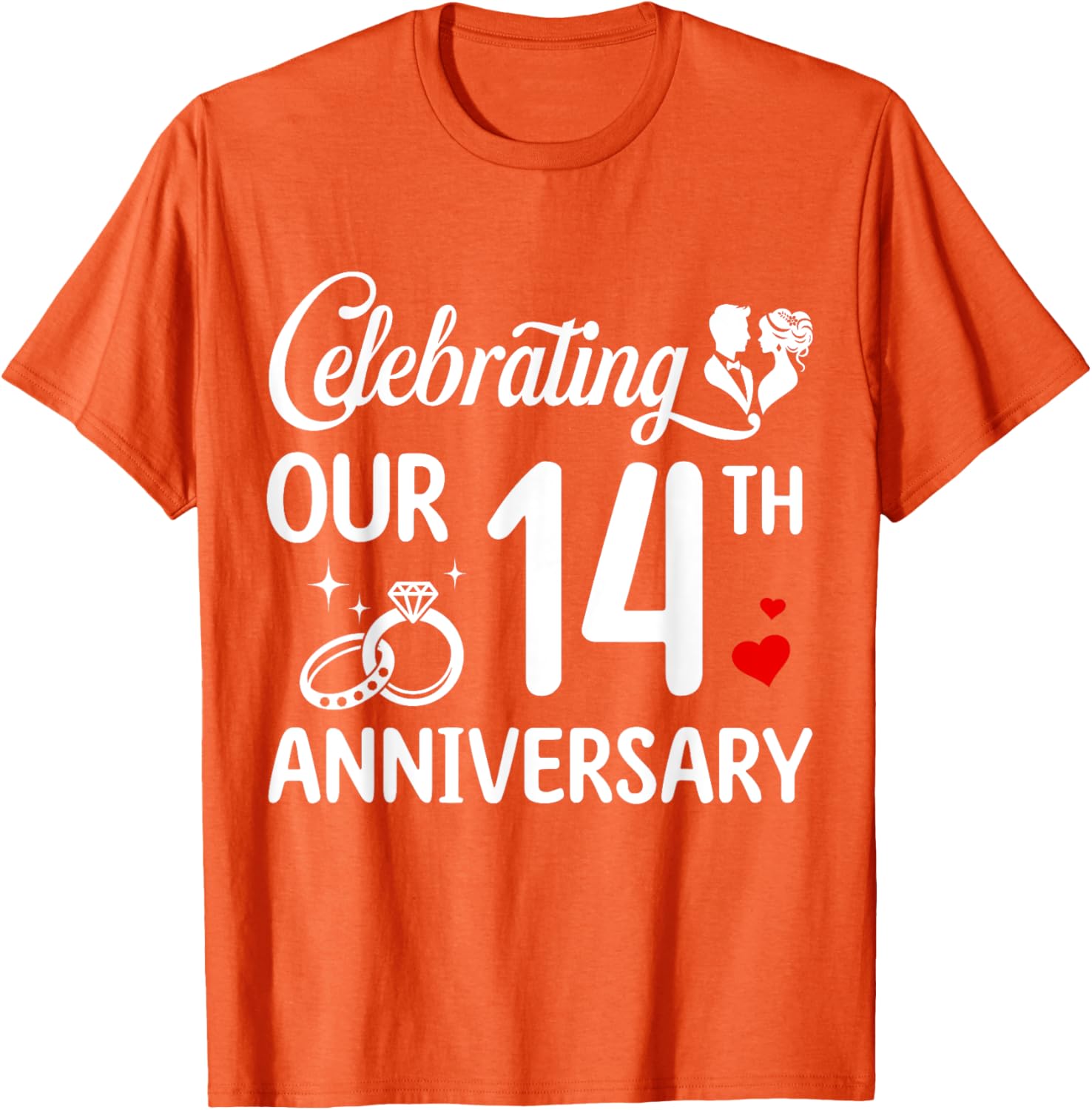14th Wedding Anniversary T-Shirt for Couples - Celebrate 14 Years of Love - 19
