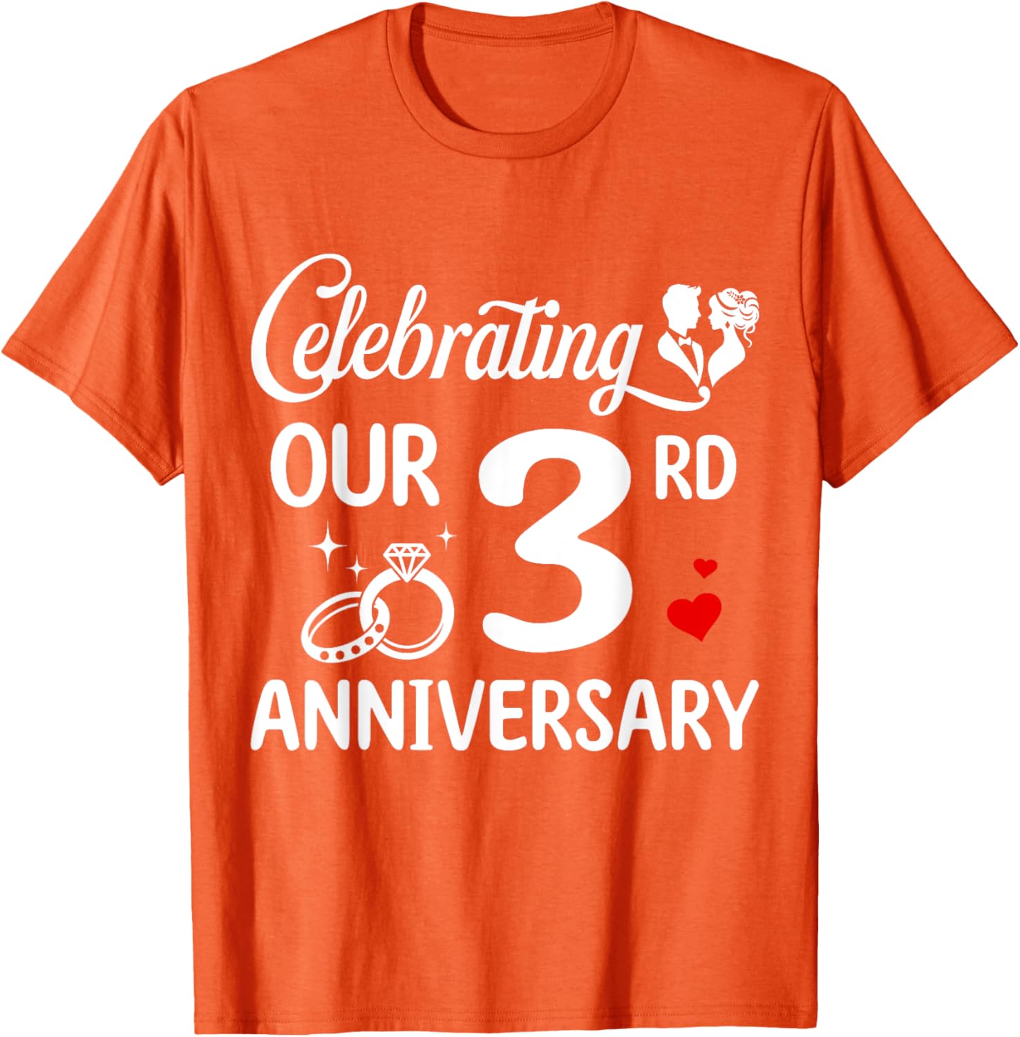 3rd Wedding Anniversary T-Shirt for Couples Celebrating 3 Years of Love - 18