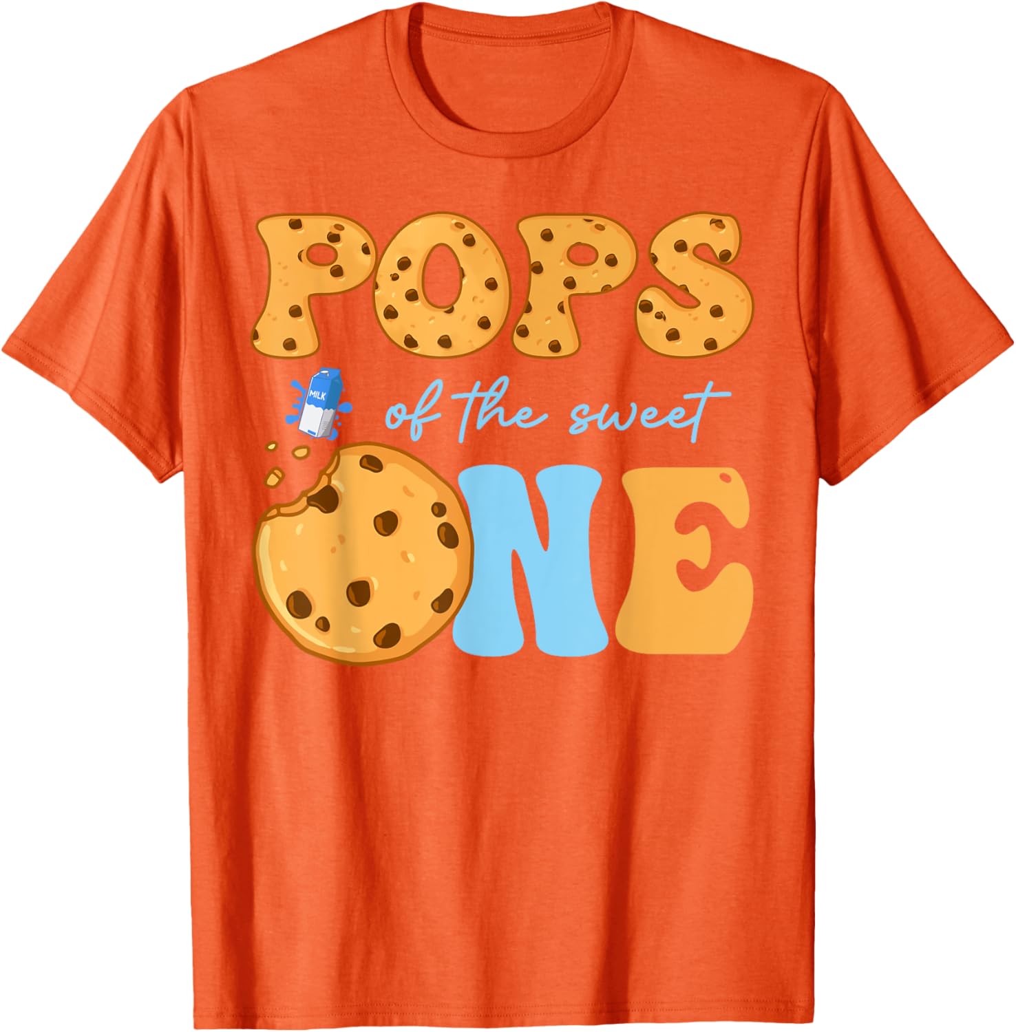 Cute Cookies and Milk Birthday Party T-Shirt for Kids and Teens - 17