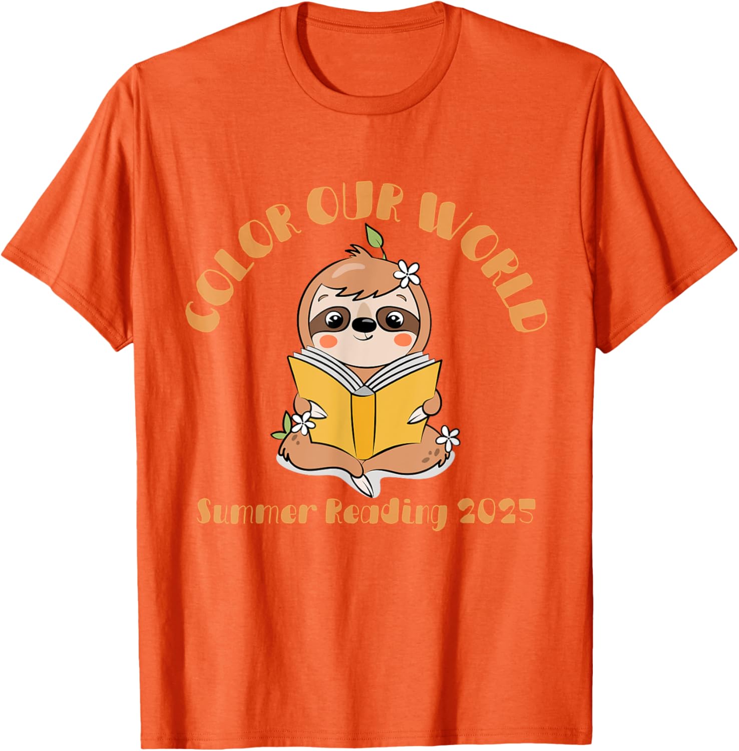Color Our World 2025 Summer Reading Program Sloth T-Shirt for Kids - 3