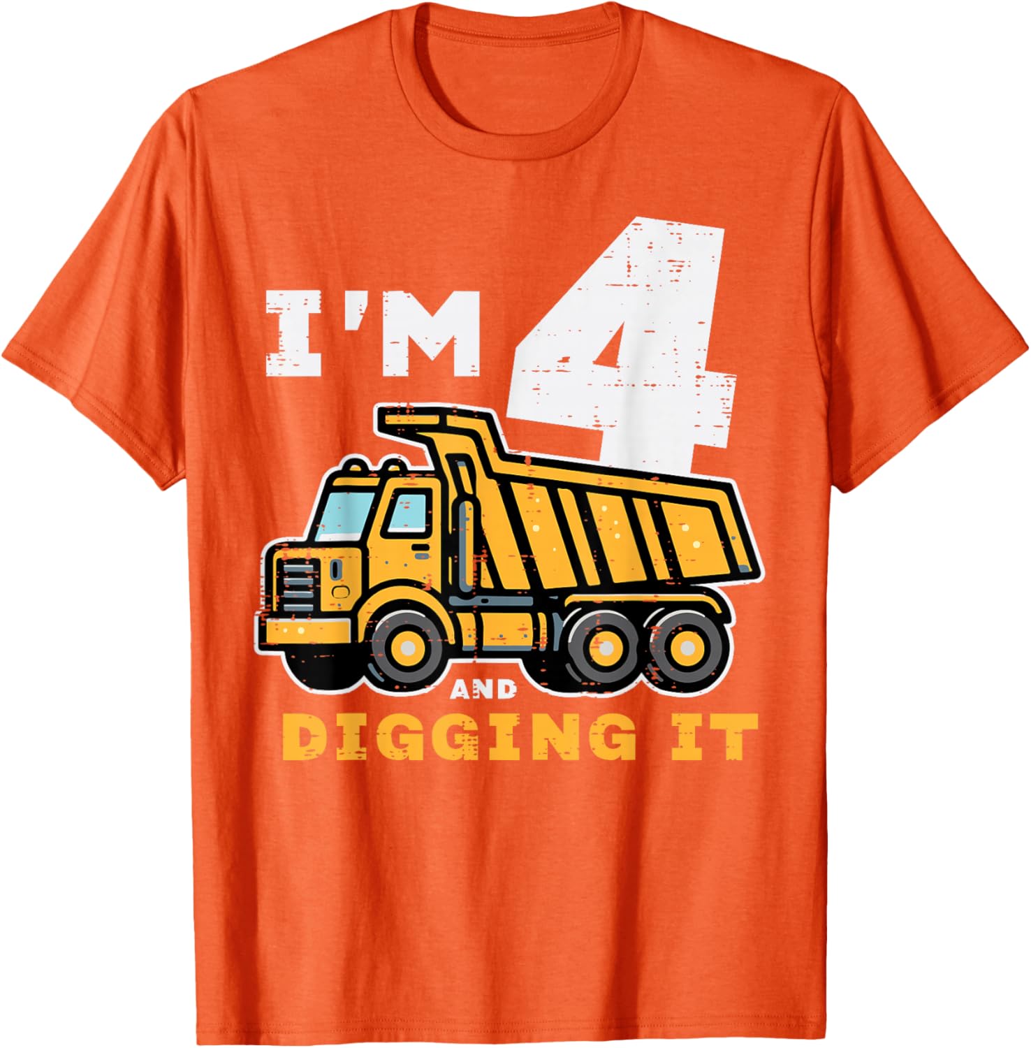 Cute 4th Birthday Dump Truck T-Shirt for Kids - Digging It Design - 25