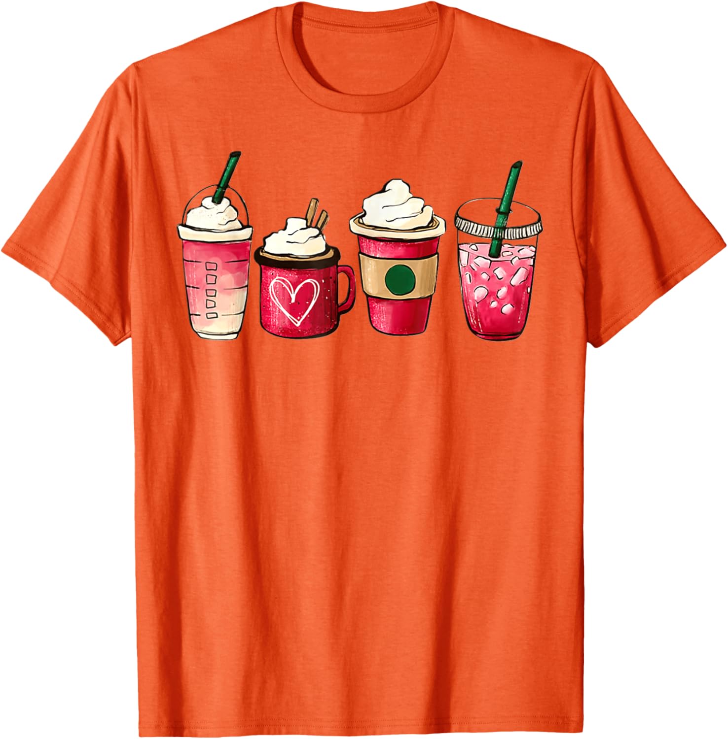 Valentine Heart Latte Iced Coffee T-Shirt for Coffee Lovers - 13