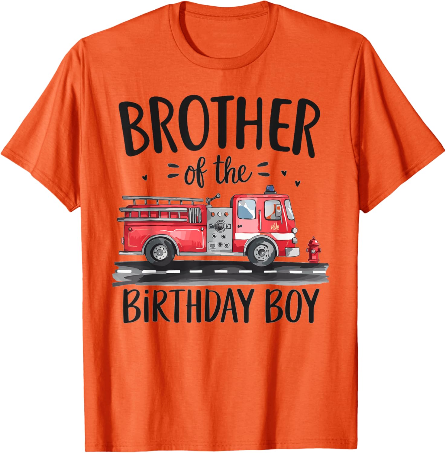 Brother of the Birthday Boy Fire Truck Firefighter T-Shirt for Boys - 6