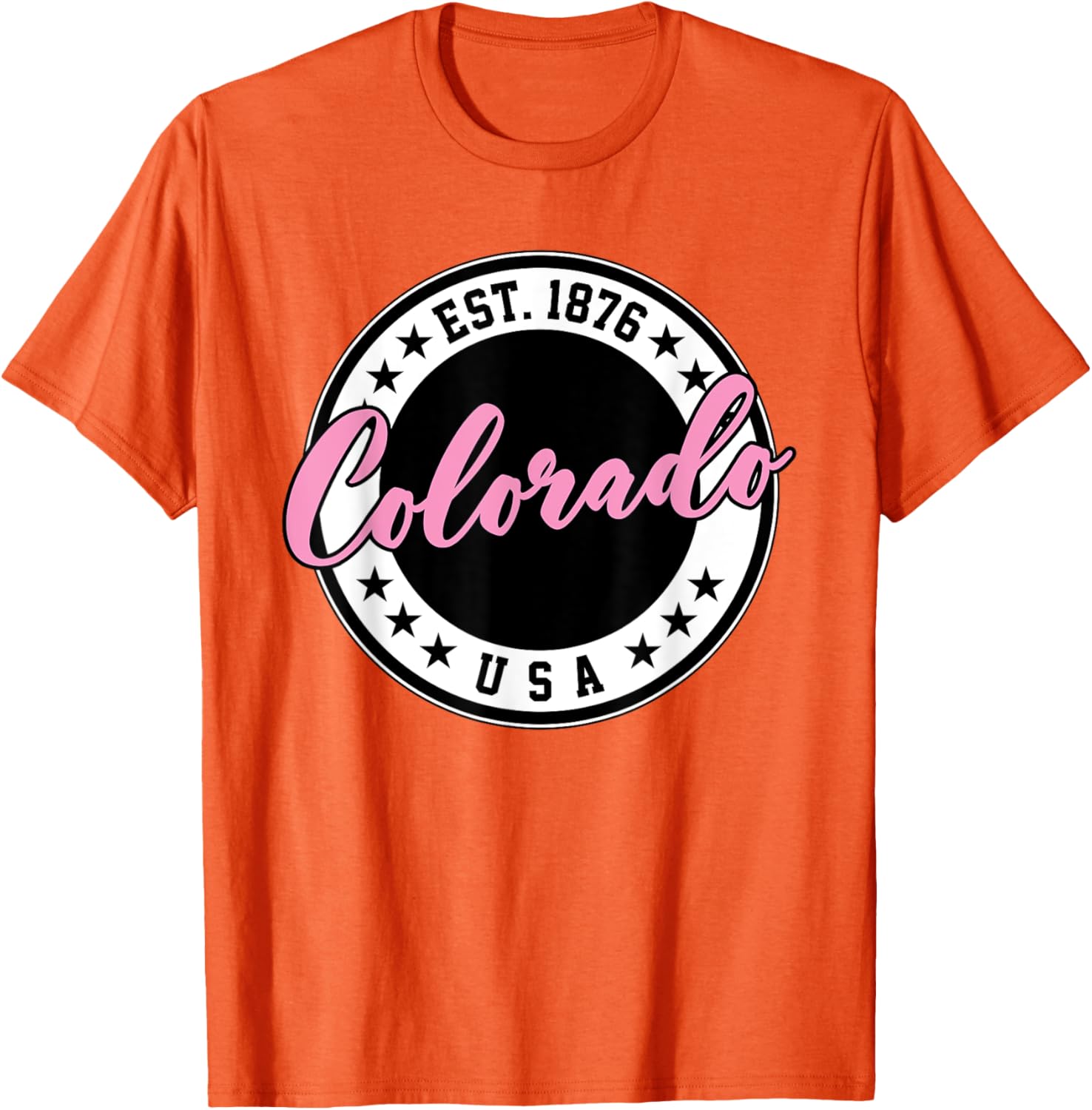 Colorado USA Script Circle Pink Text T-Shirt for Stylish Comfort - 27