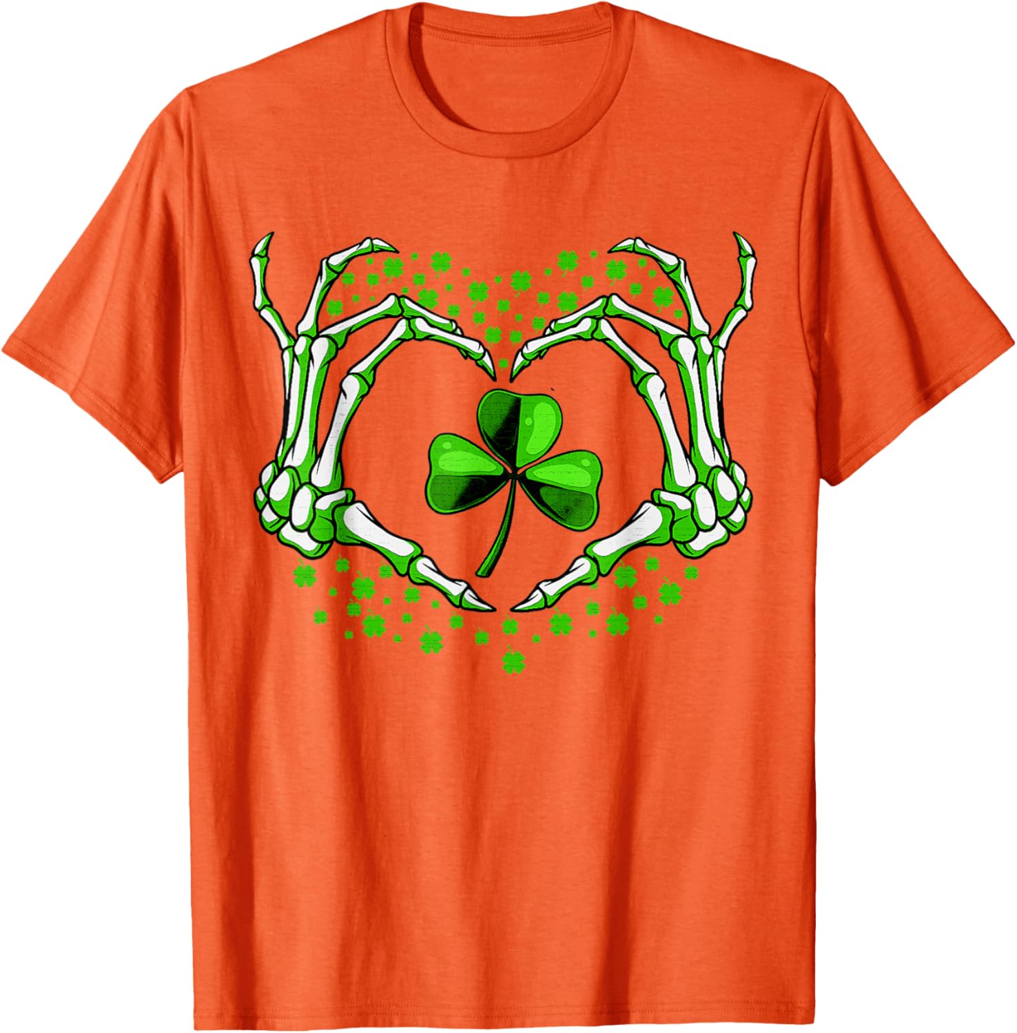 Skeleton Hand Heart Shamrock St Patricks Day T-Shirt for Festive Fun - 29