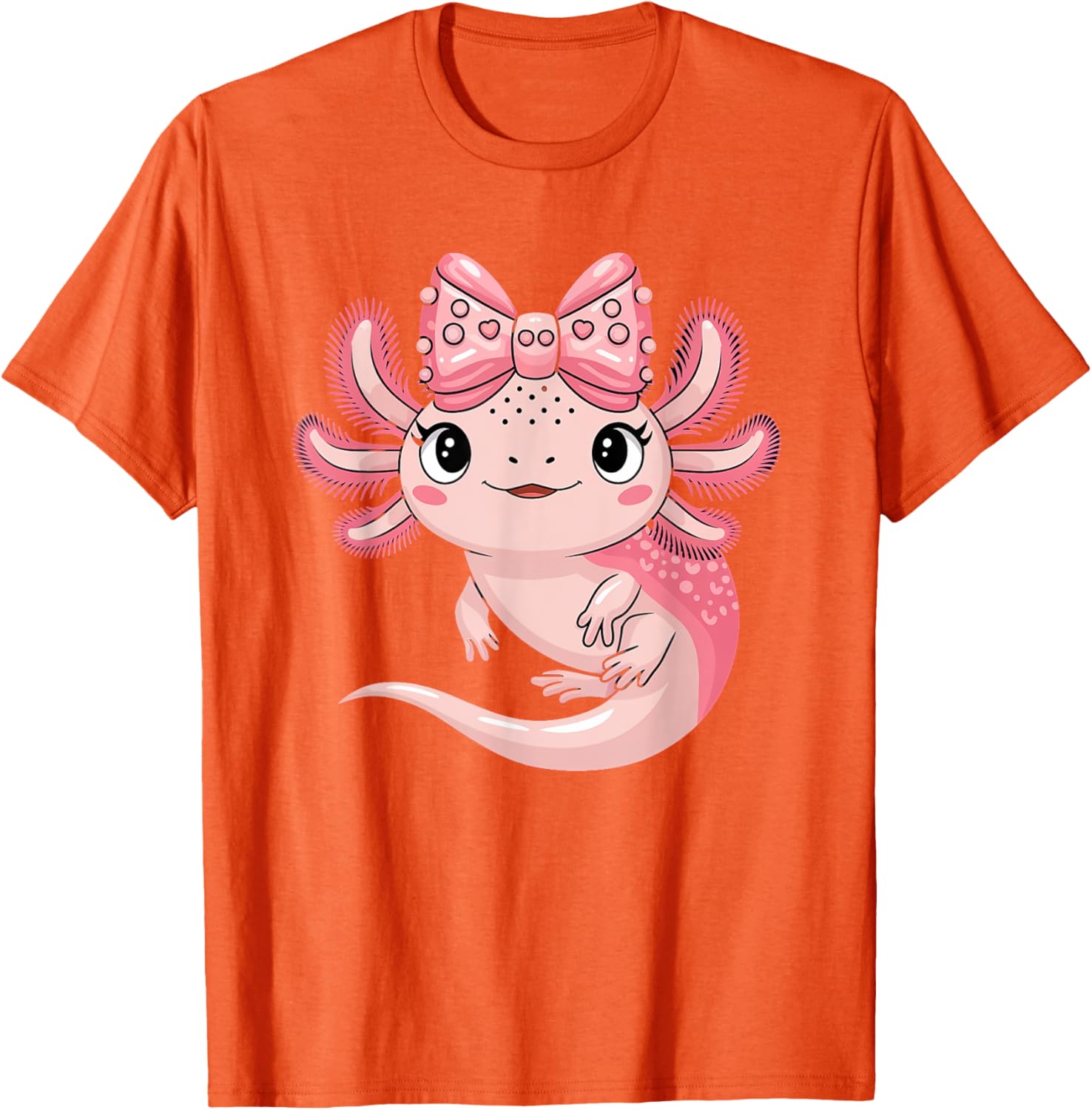 Cute Axolotl Girls Coquette Bow T-Shirt for Axolotl Lovers - 3