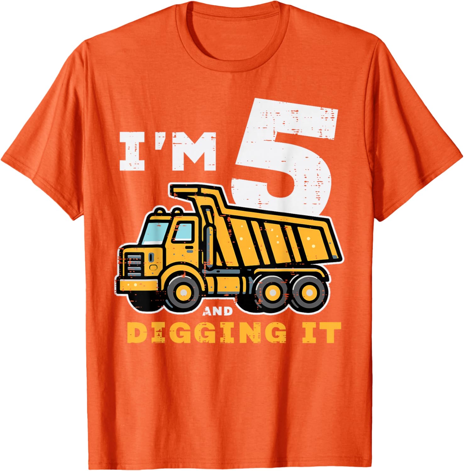 5th Birthday Dump Truck T-Shirt for Boys I’m 5 Digging It Fun Kids Tee - 3
