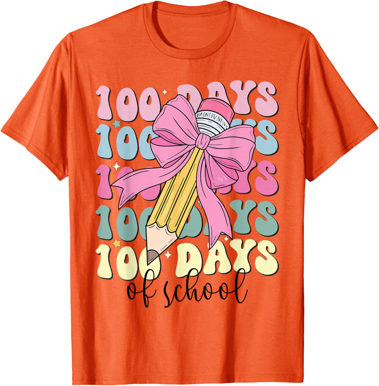 Adorable 100 Days of School Girls Coquette Bow T-Shirt for Kids - 9