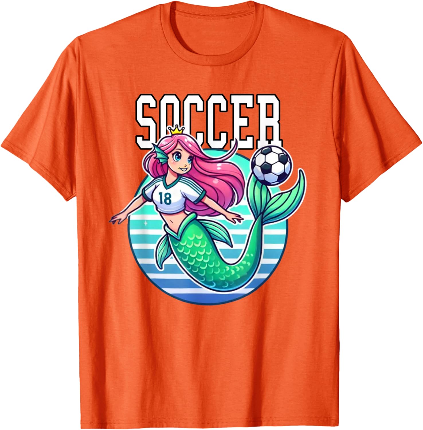 Soccer Mermaid Playing Soccer T-Shirt for Fans of Fun Sports Apparel - 15