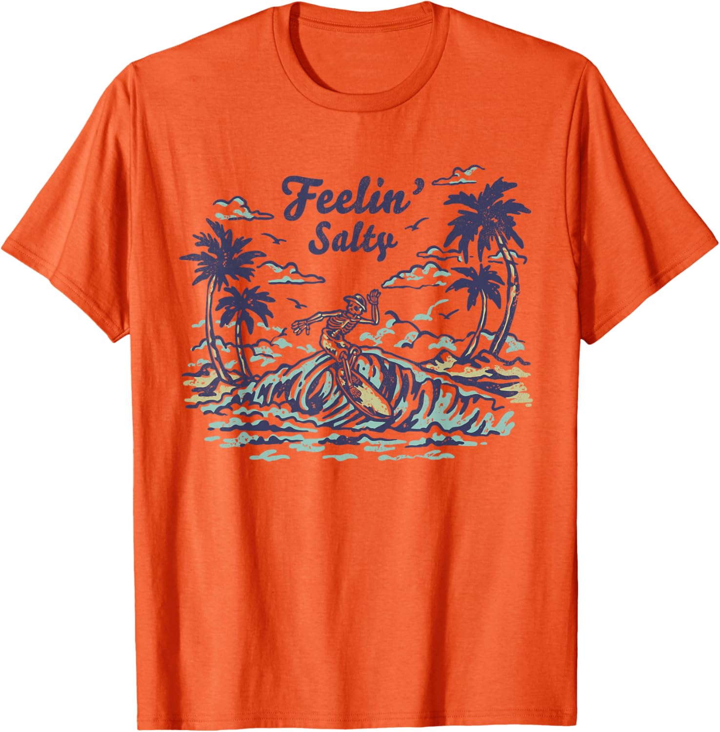 Vintage Wave Retro T-Shirt Feelin' Salty Summer Beach for Men & Women - 8
