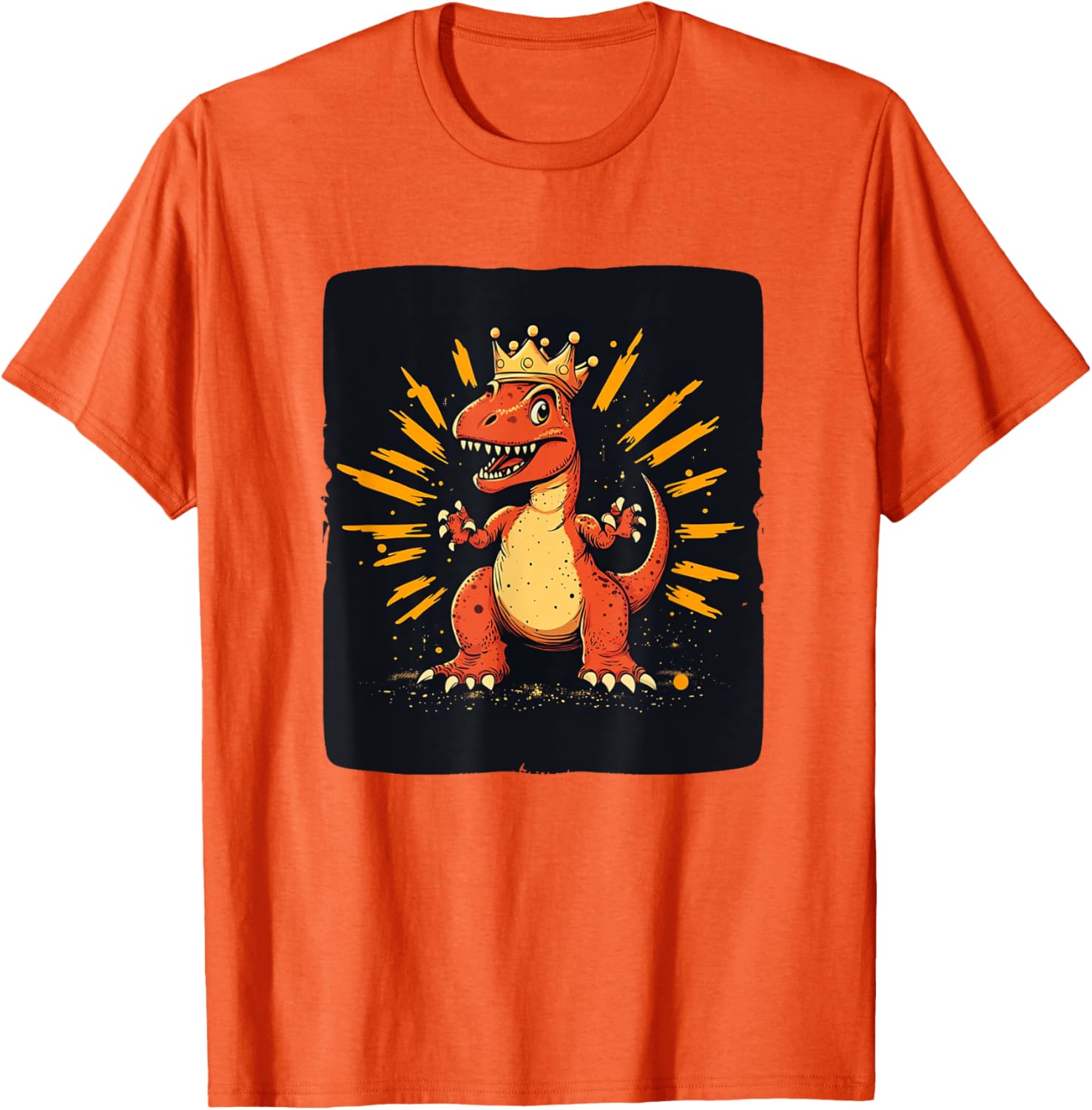 Cool Red Dinosaur Costume T-Shirt with Crown for King Lovers - 3