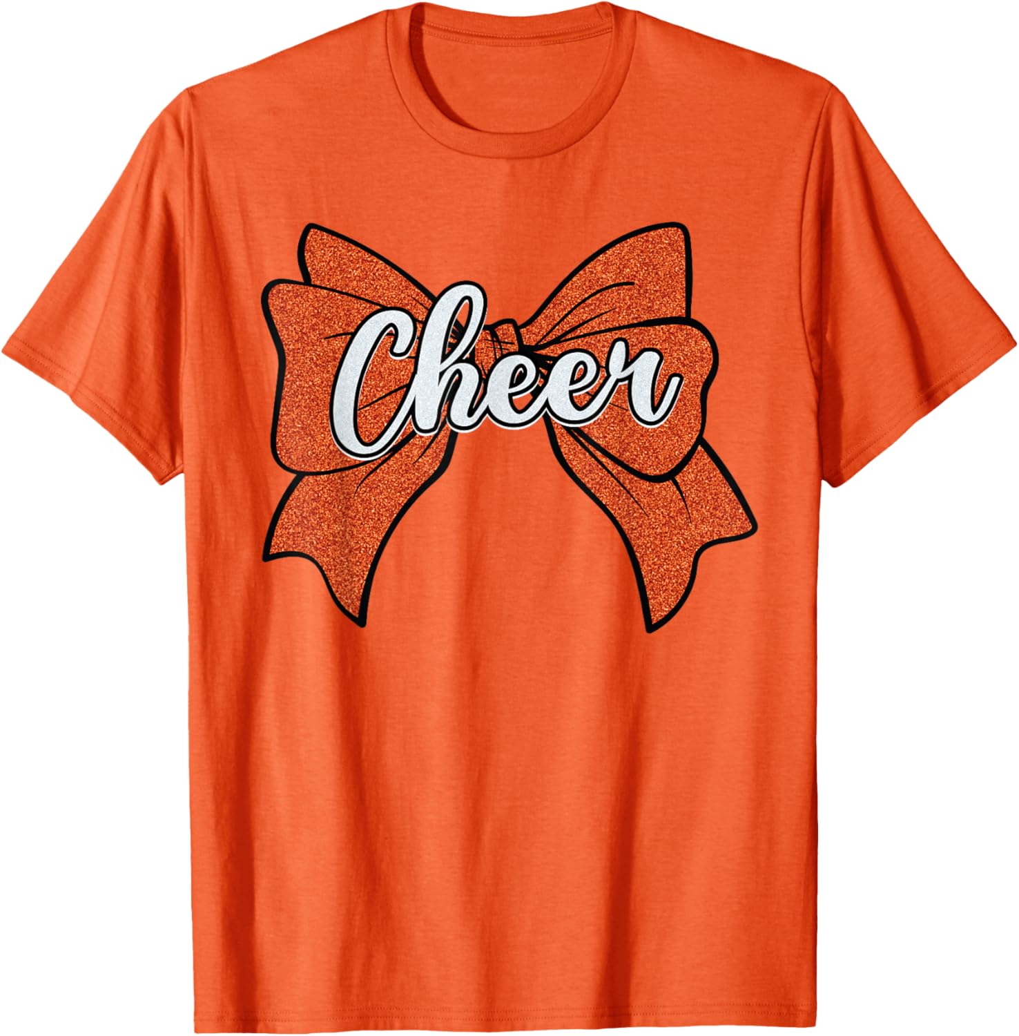 Coquette Orange Cheer Bow Sport T-Shirt for Cheerleaders and Fans - 22