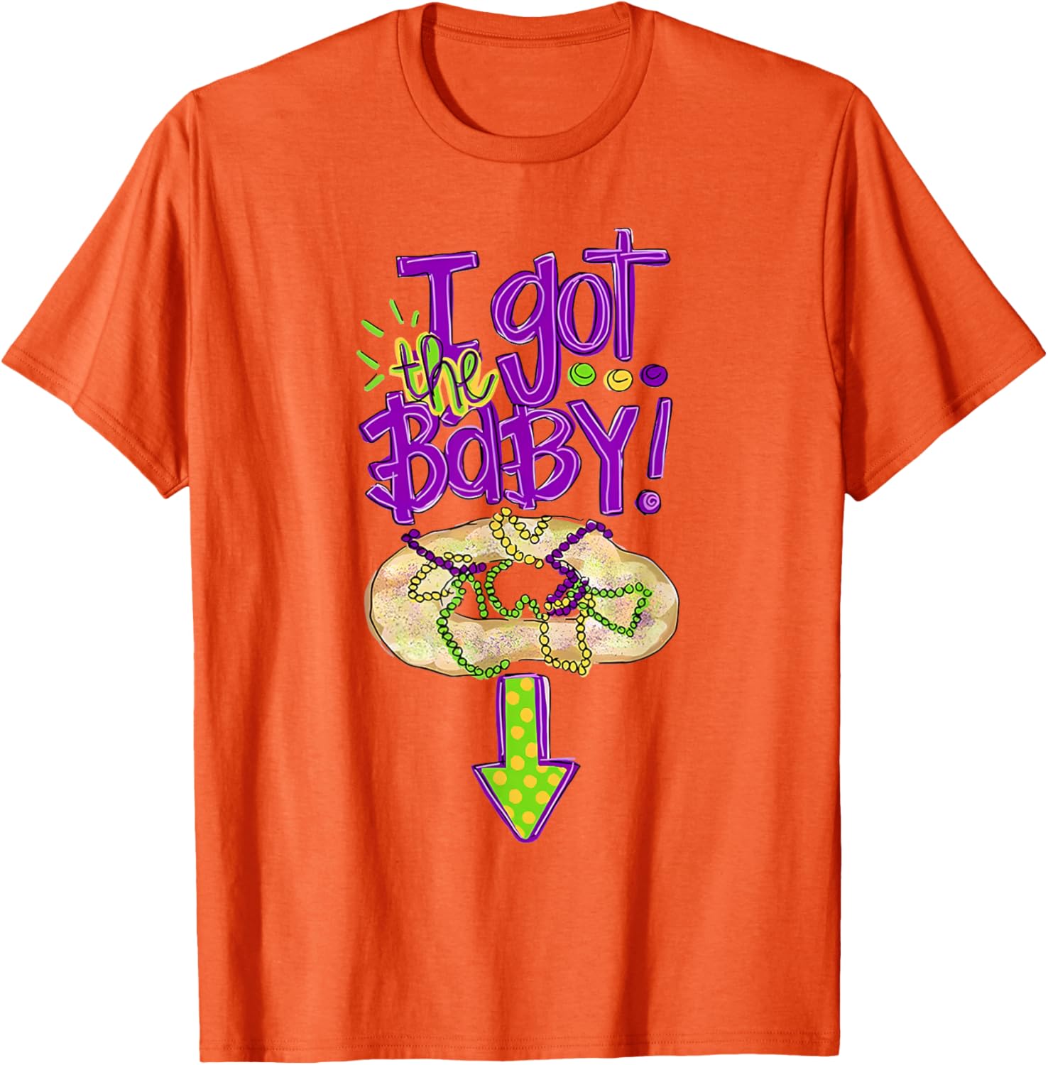 Baby Mardi Gras King Cake Reveal T-Shirt for New Orleans Celebrations - 7