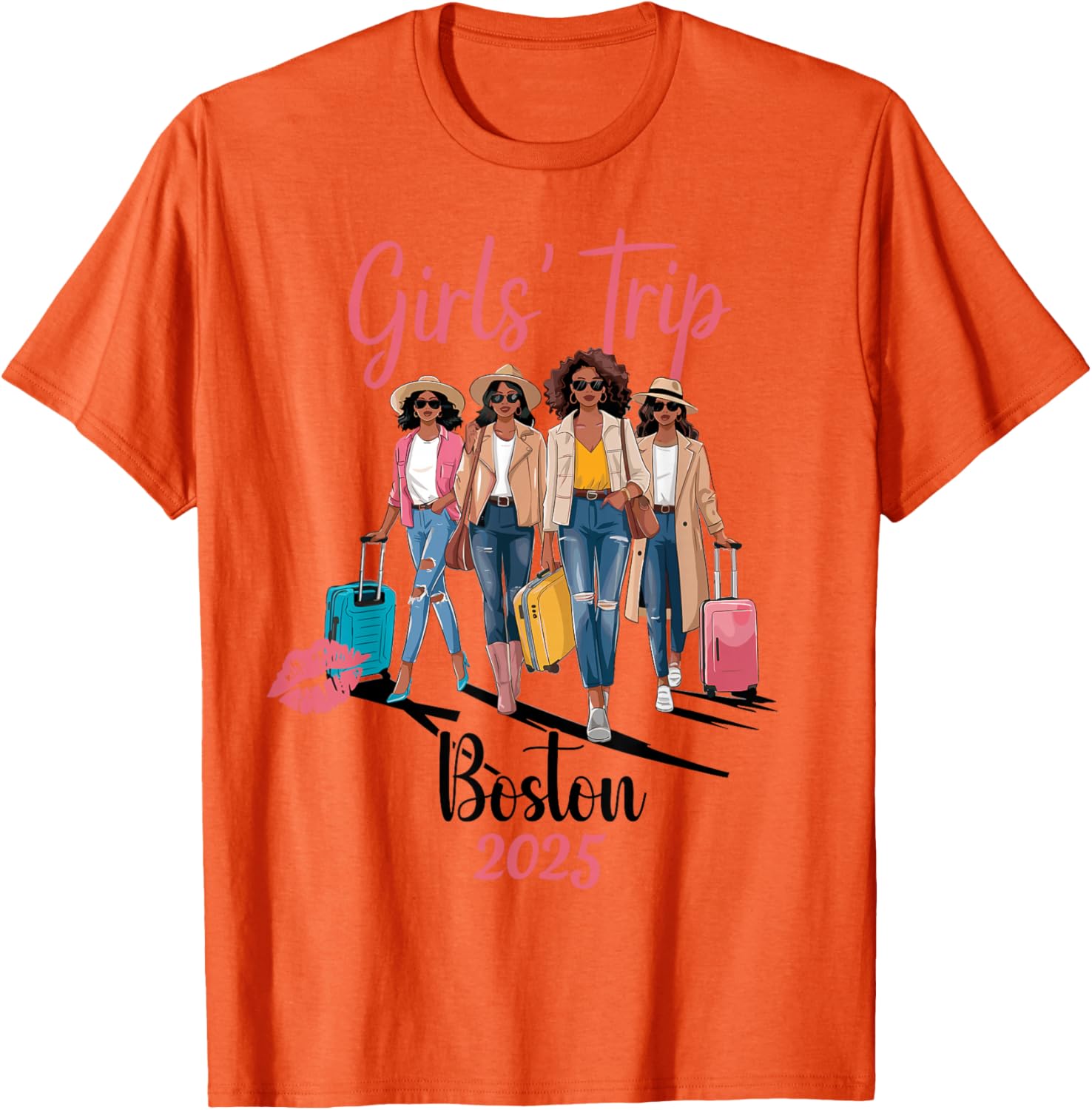 Black Girls Trip Boston 2025 Birthday Melanin Queen T-Shirt for Women - 2