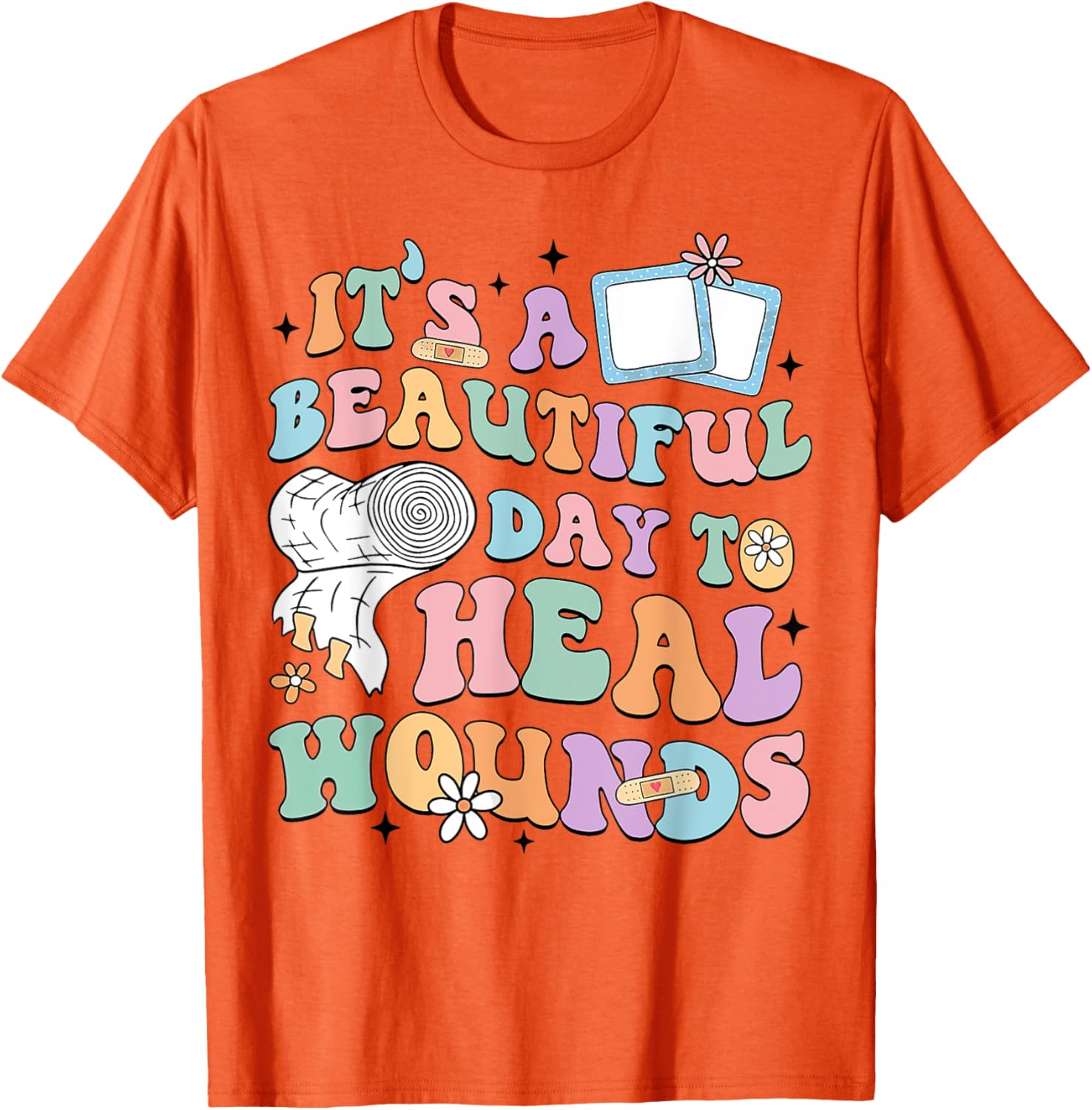 Beautiful Day to Heal Wounds Retro Nurse T-Shirt for Caregivers - 12