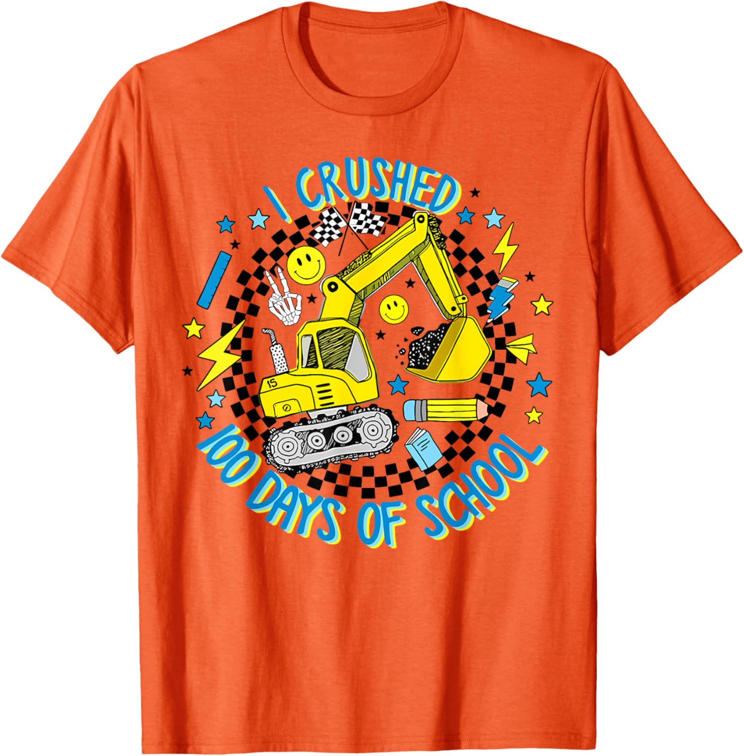 Cool Excavator Boys T-Shirt for 100 Days of School Celebration - 7