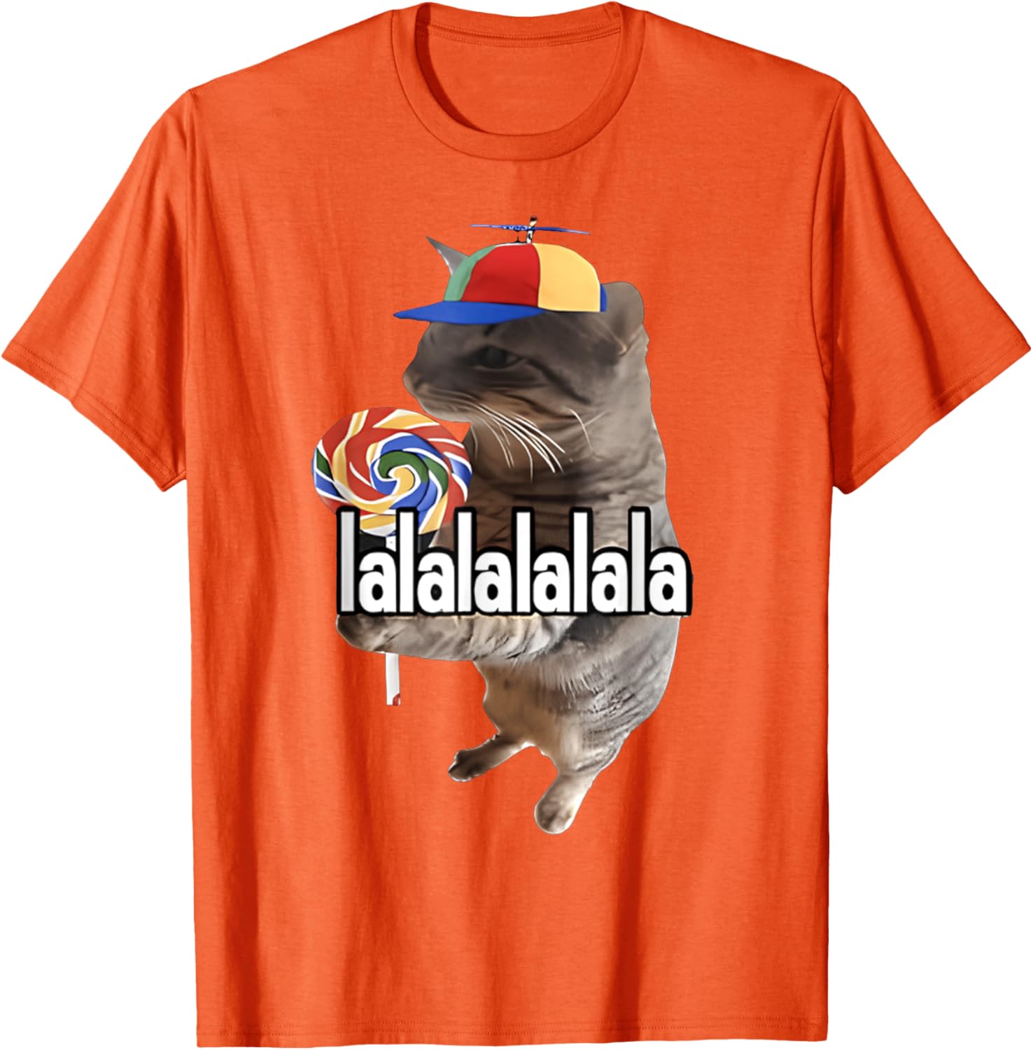 Silly Cat with Lollipop Funny Meme T-Shirt for Men, Women, Kids - 12