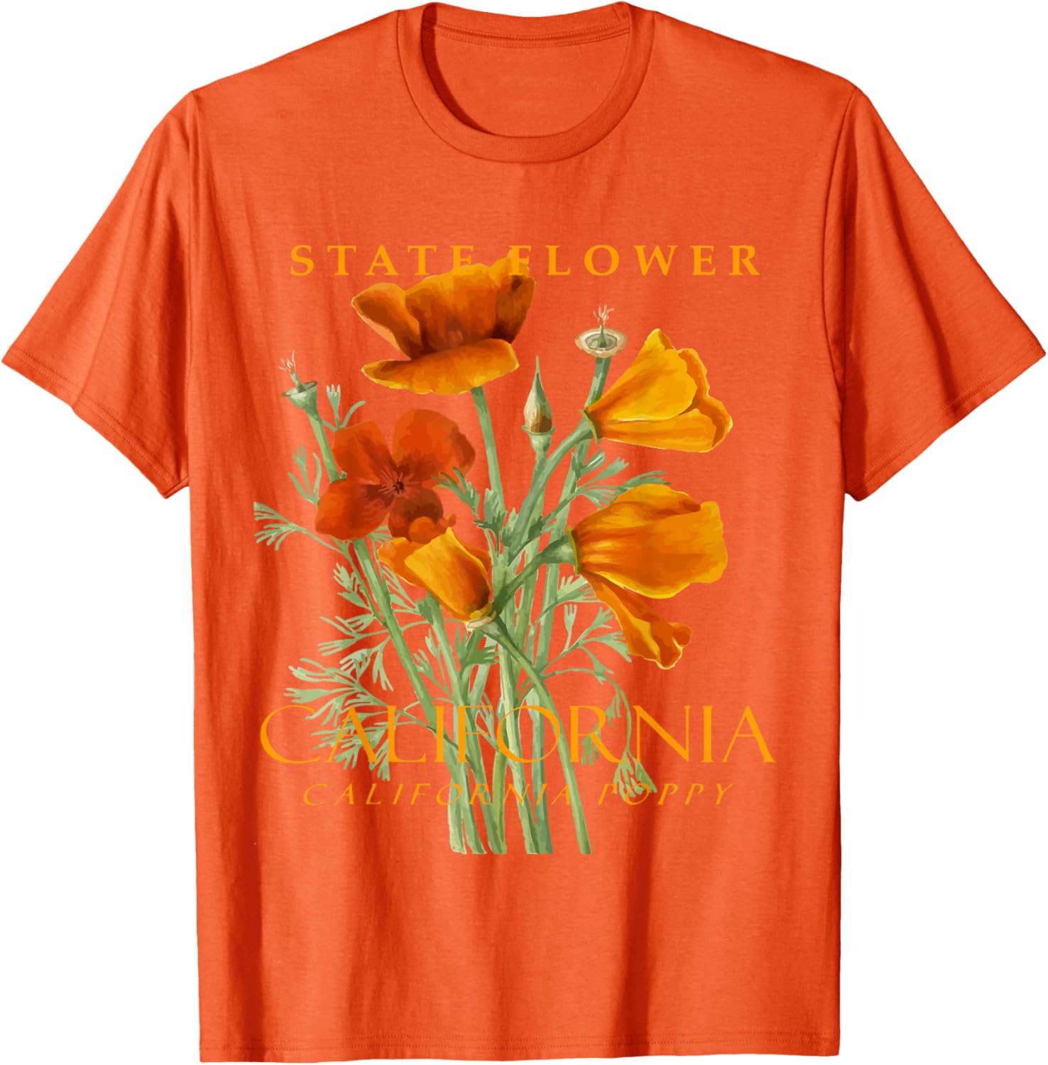 California Poppy T-Shirt for Nature Lovers - Stylish Floral Apparel - 14