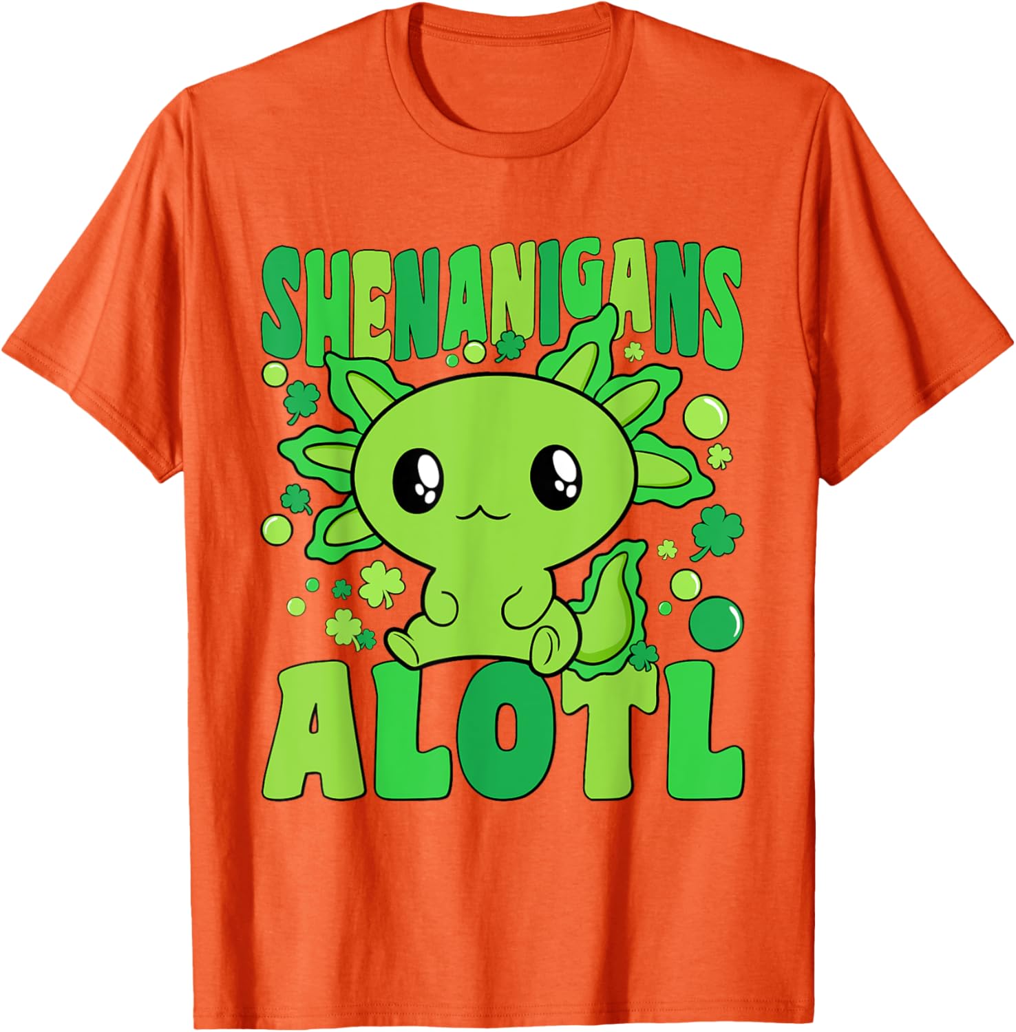 Cute Axolotl St Patricks Day T-Shirt for Kids - Fun Alotl Design - 16