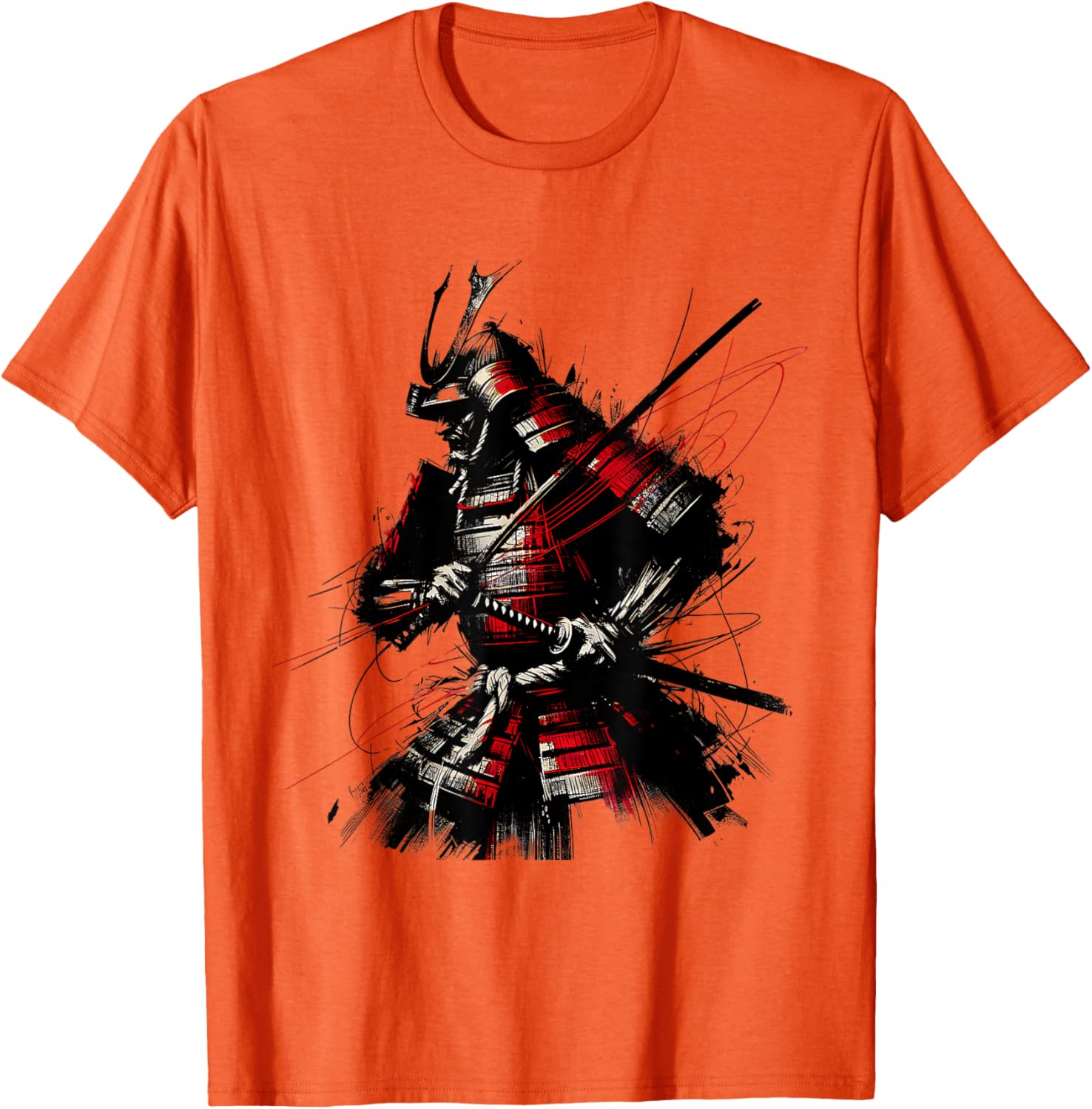 Samurai Brush Stroke Vintage Fighter T-Shirt for Art Lovers - 8