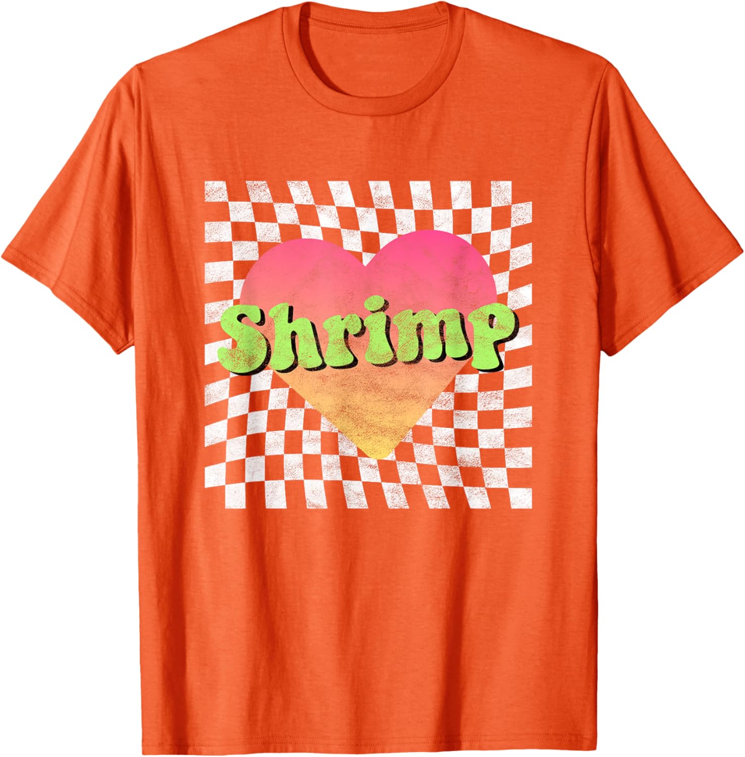 Vintage Retro Shrimp Lover Heart T-Shirt for Seafood Fans - 26