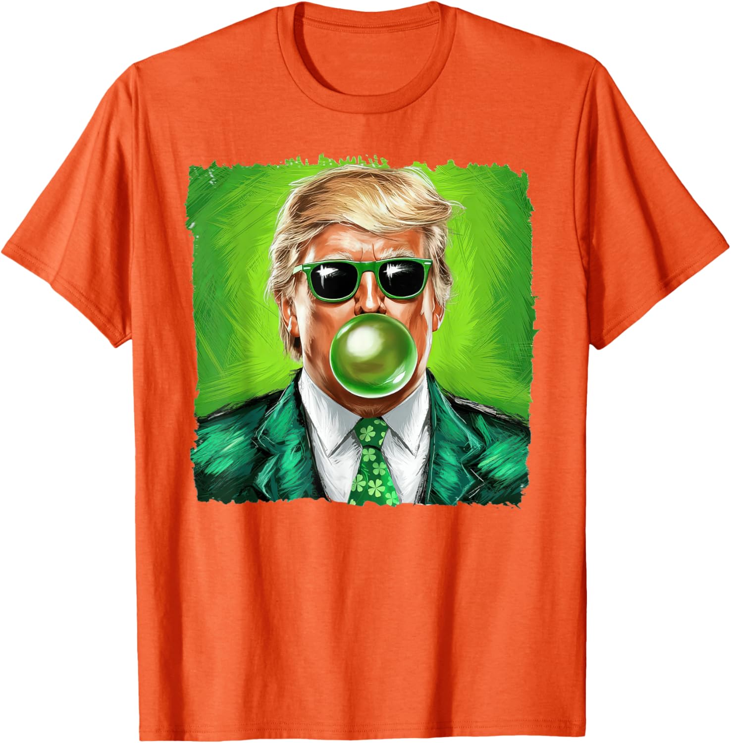 Trump Bubble Gum Sunglasses St. Patrick's Day T-Shirt for Fun Celebrations - 8