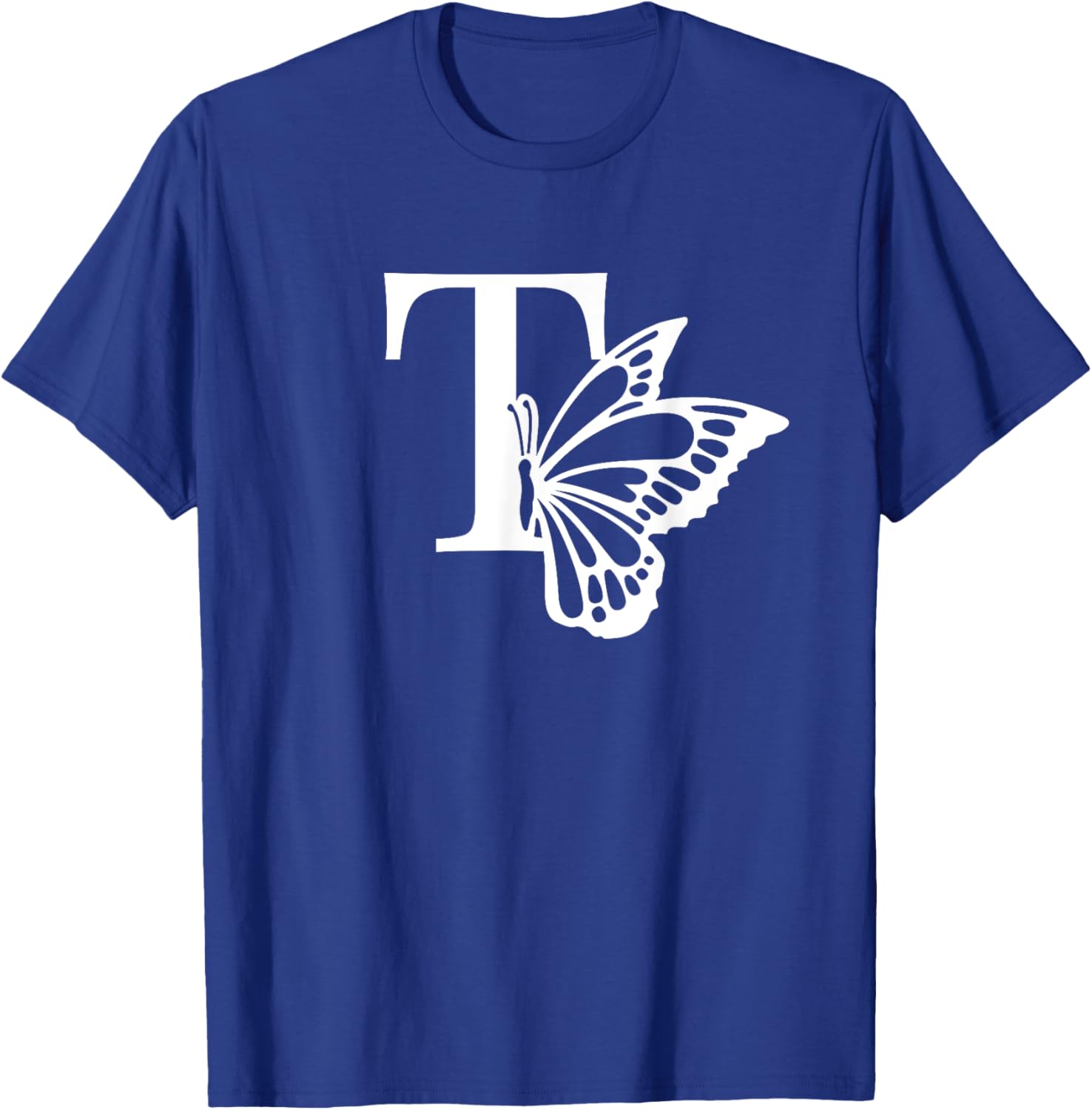 Butterfly Monogram Initial T T-Shirt Stylish Alphabet Tee for Women - 26